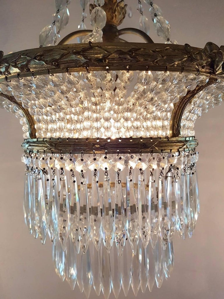 Delicate Bronze And Crystal Chandelier With One Light For At Delicate Bronze And Crystal Chandelier With One Light For 5