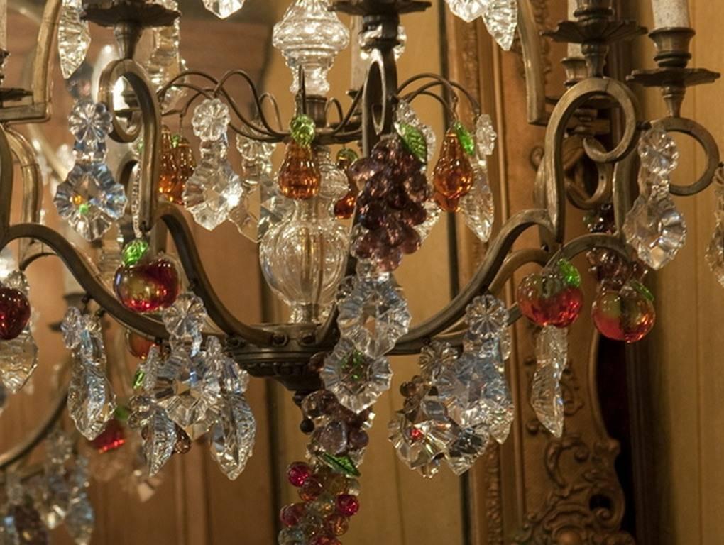Unique French Chandelier Decorated with Different Kind of Fruits, 20th Century In Good Condition For Sale In Oldebroek, NL