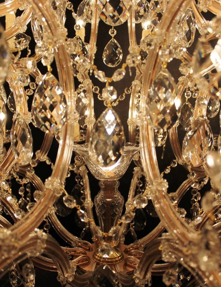 Dutch Large new Maria Therese Chandelier with 31 Lights, Italian crystal, 21st Century For Sale