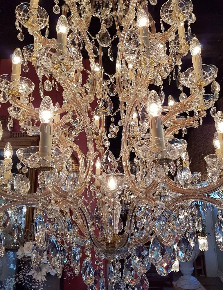 Contemporary Large new Maria Therese Chandelier with 31 Lights, Italian crystal, 21st Century For Sale