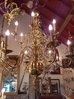 Large Bronze Chandelier with Twelve Lights, Early 1900 Made in Germany