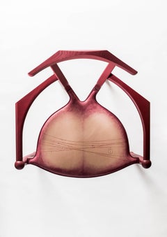 Dining chair hand painted seat by Oscar Tusquets, model Art Gaulino #1, Spain