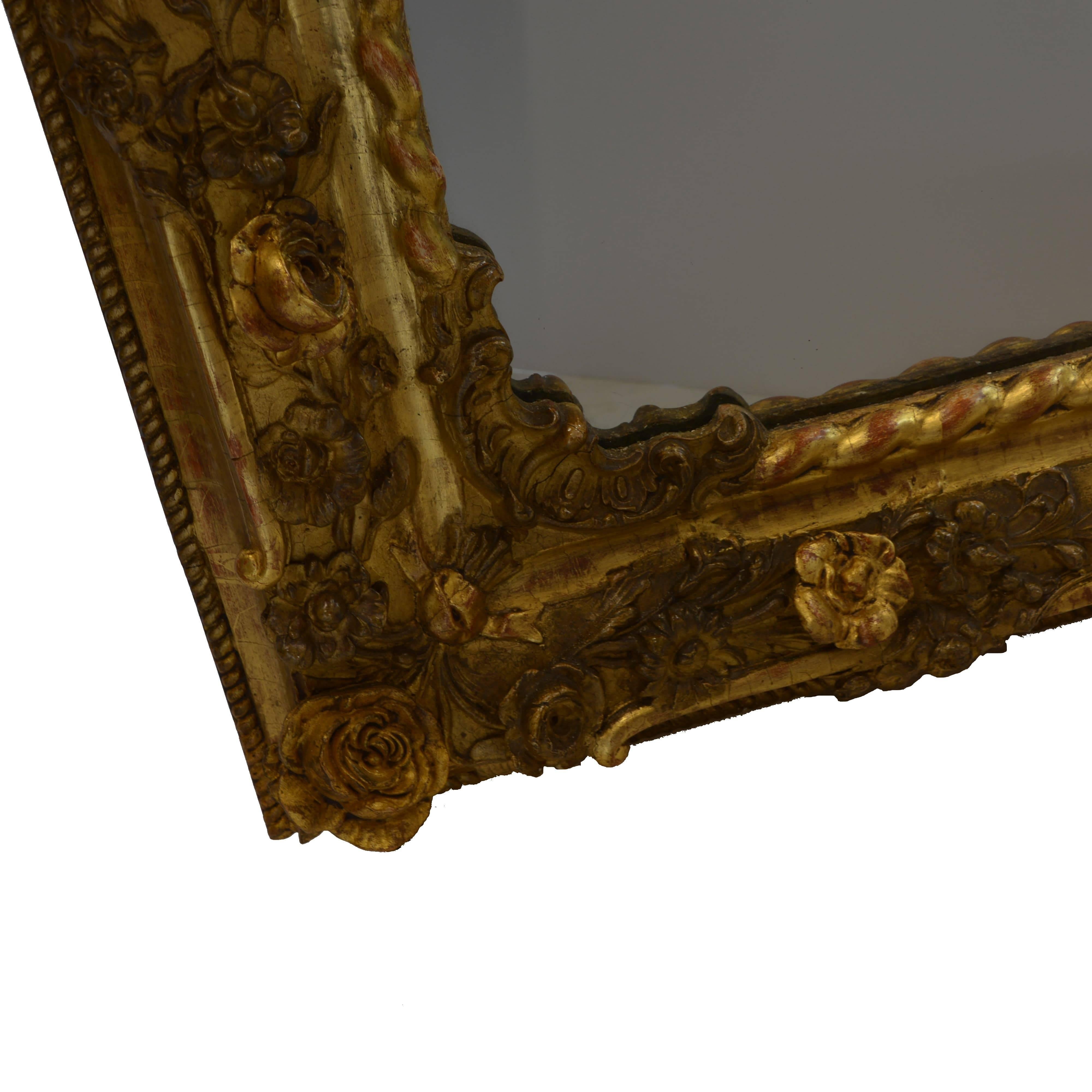 19th Century Pair of Charles X Gilded Mirrors In Good Condition In Pataskala, OH