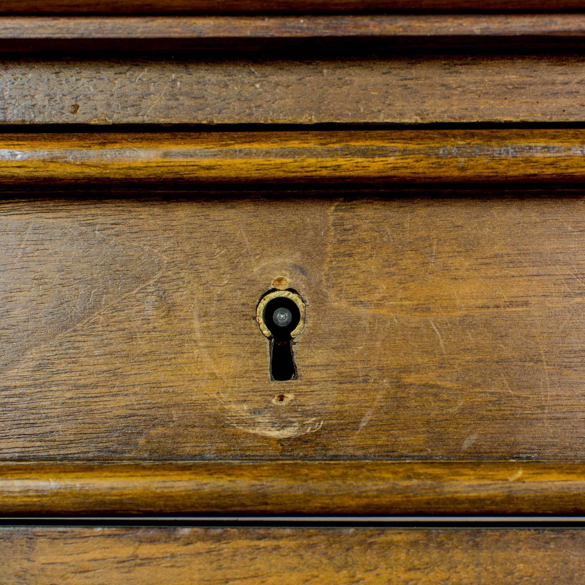 French 19th Century Oversized Walnut Table with Leather Inserts Top