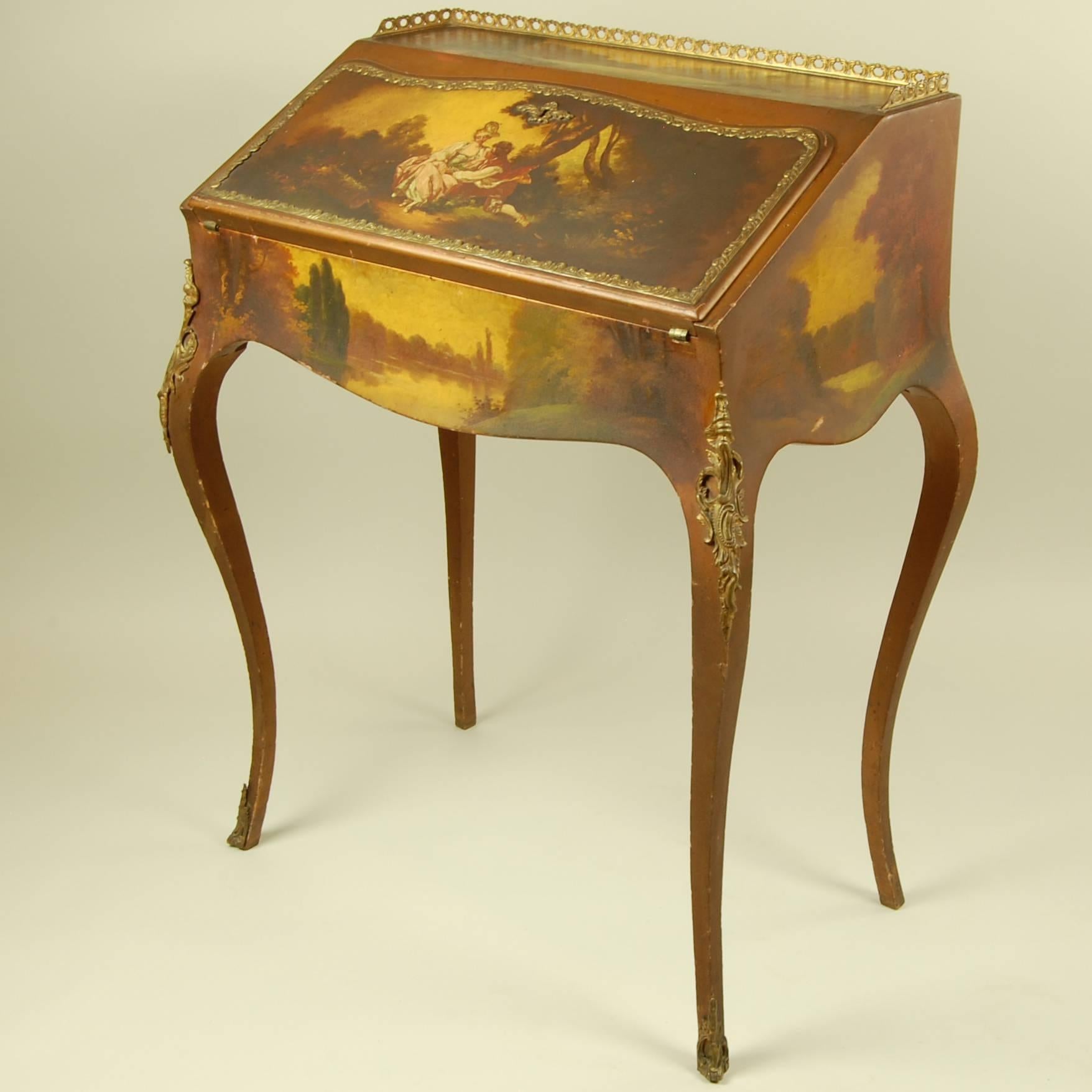 hand painted writing desk