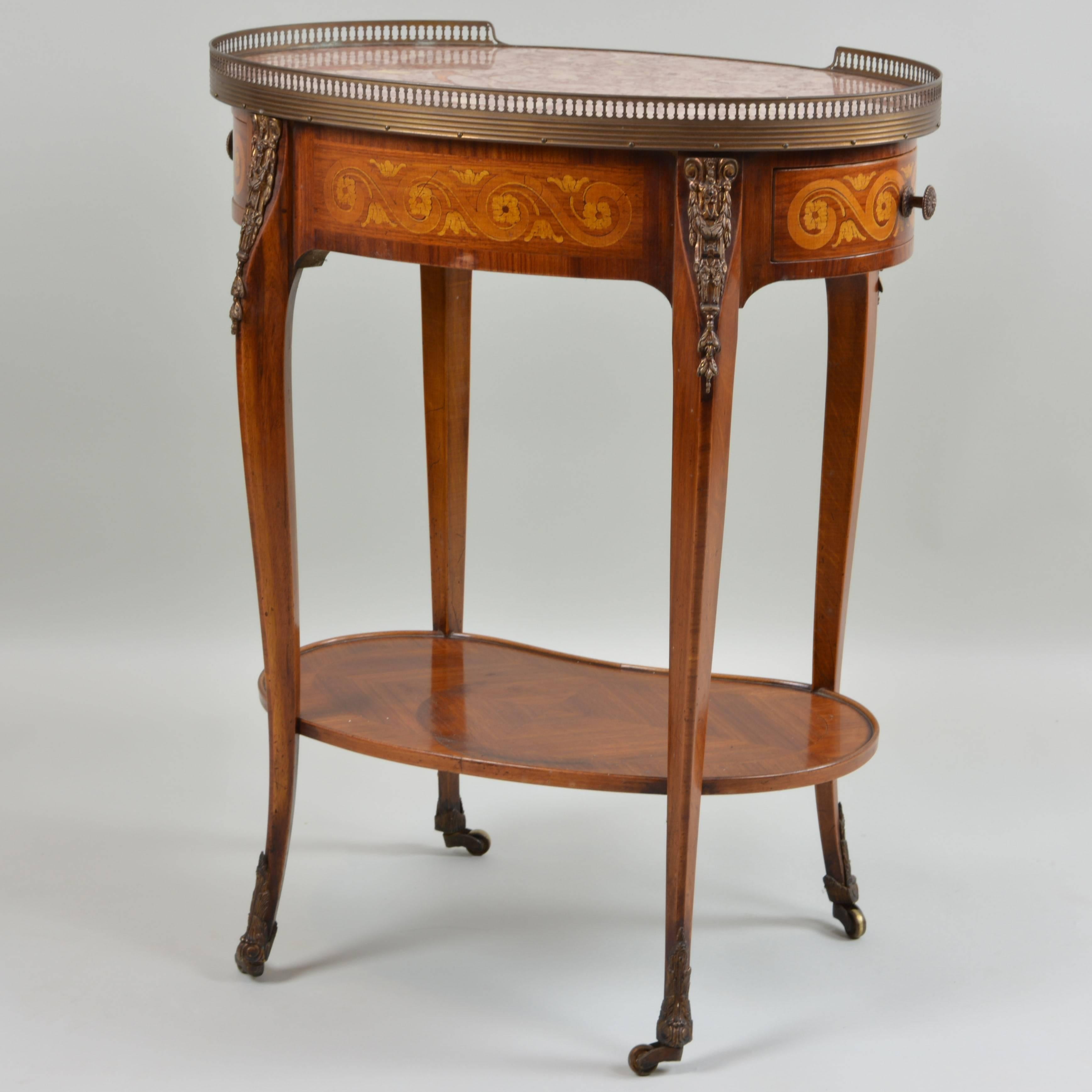 Louis XVI Marble-Top Oval Side Table
