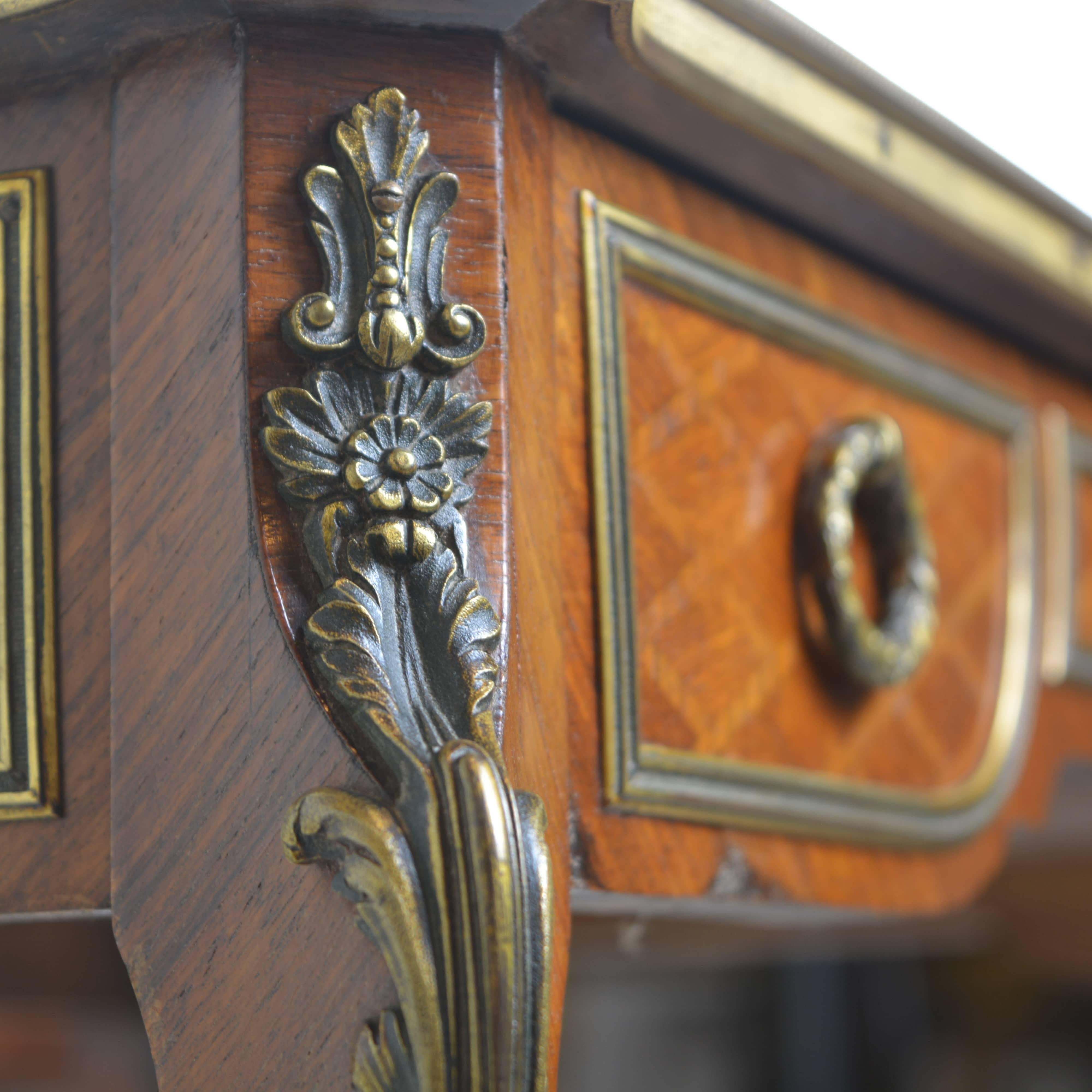 European 19th Century Gilt Bronze-Mounted Kingwood Tulipwood Inlaid Occasional Table For Sale