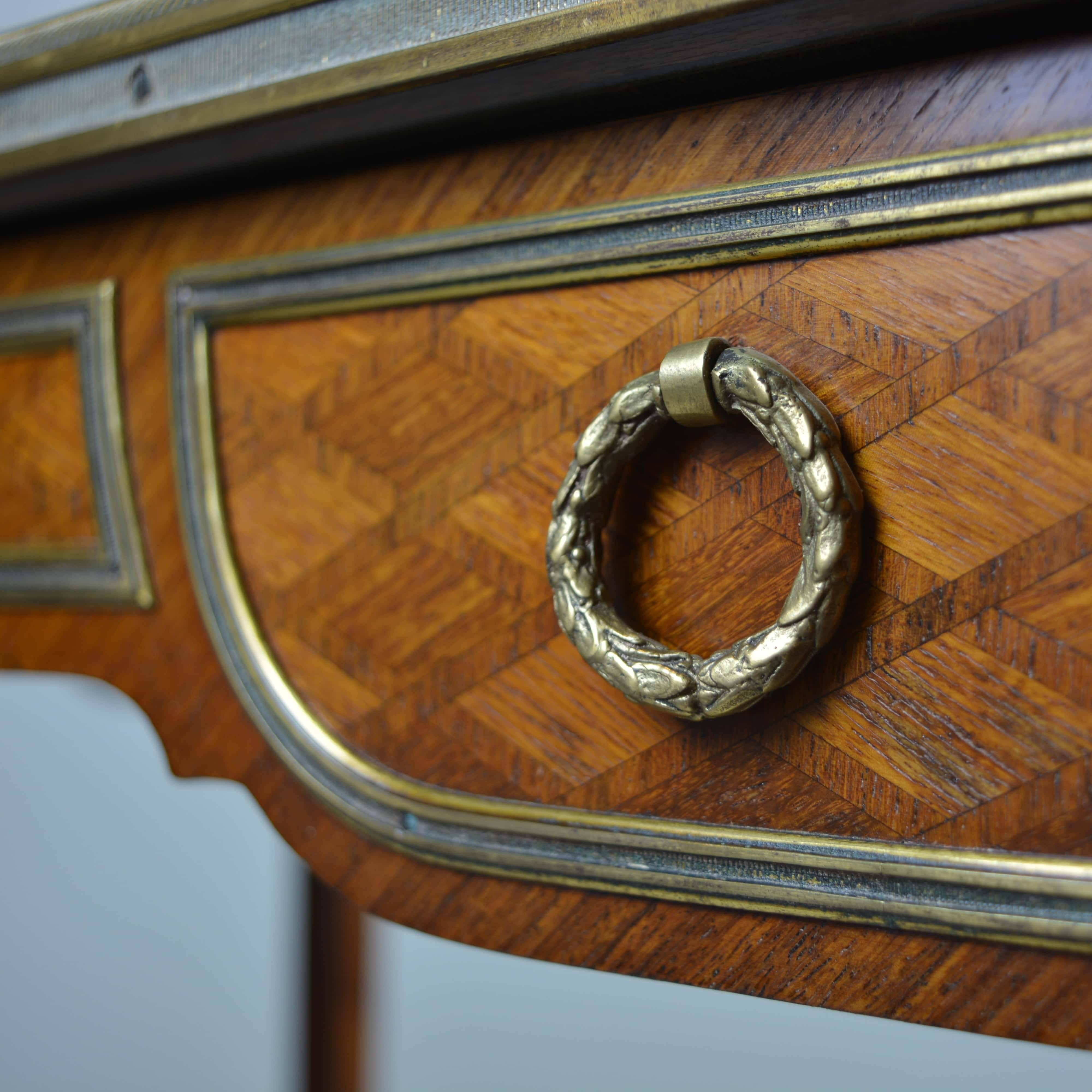 Louis XVI 19th Century Gilt Bronze-Mounted Kingwood Tulipwood Inlaid Occasional Table For Sale