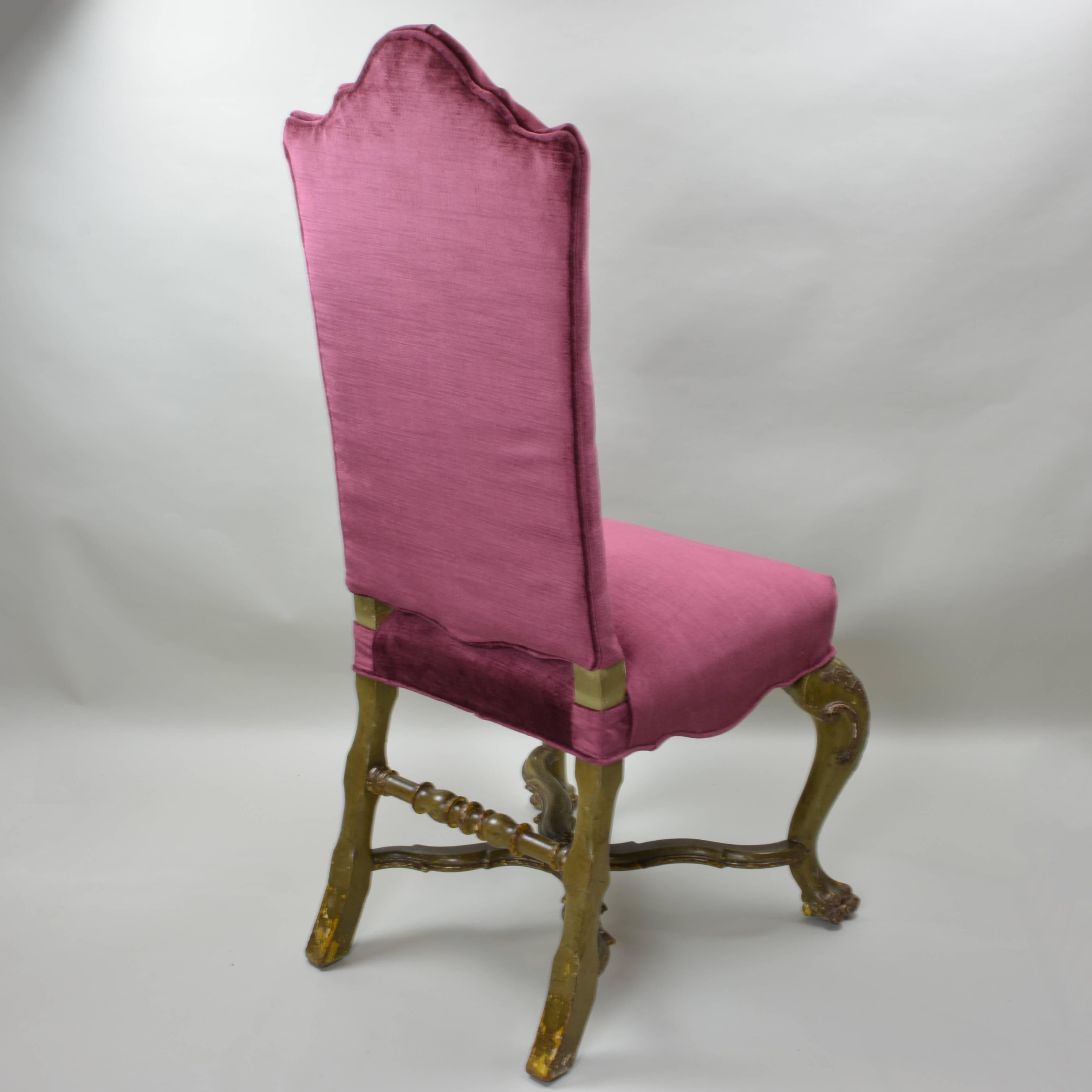 Rococo 18th Century Venetian High Back Chairs For Sale