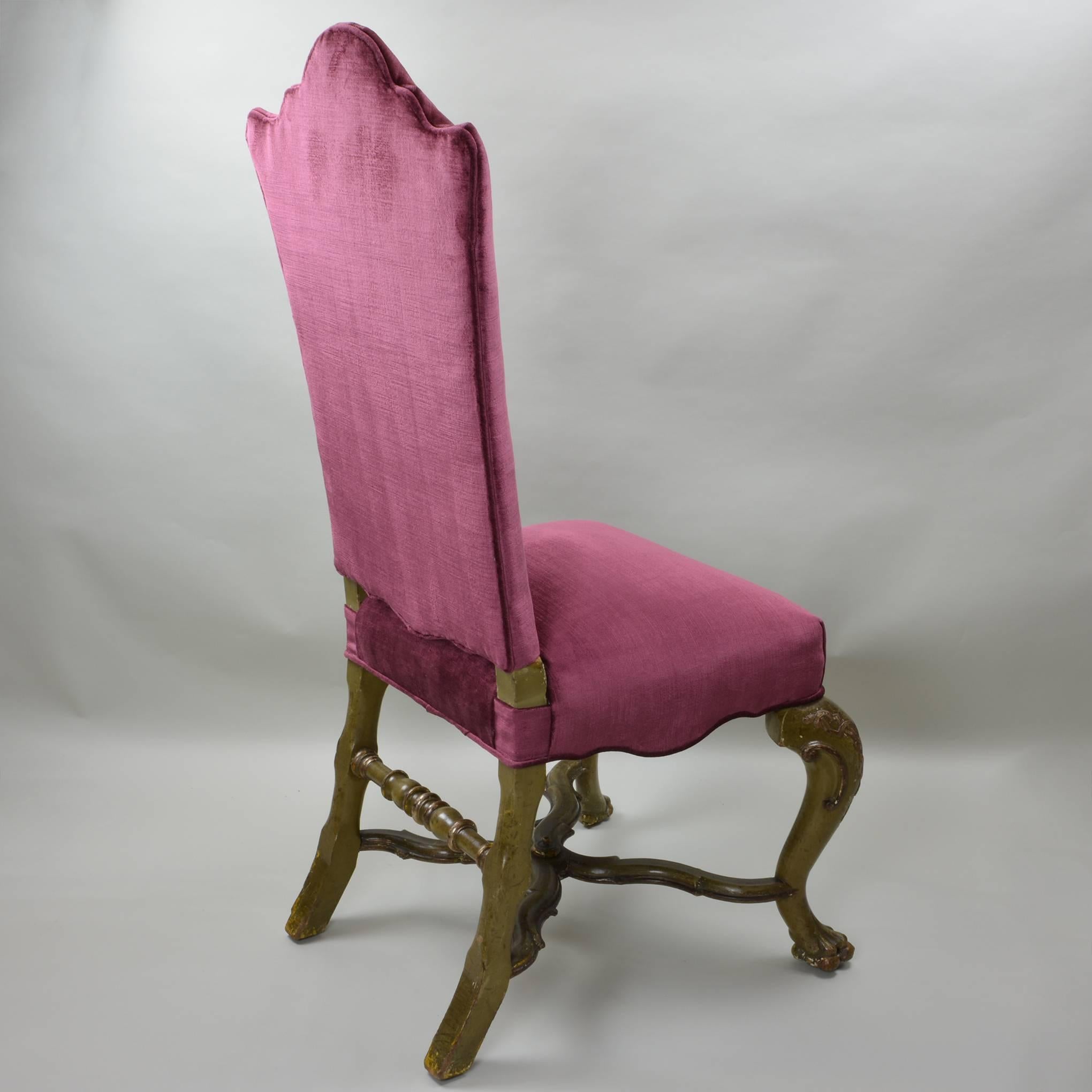 18th Century Venetian High Back Chairs For Sale 1