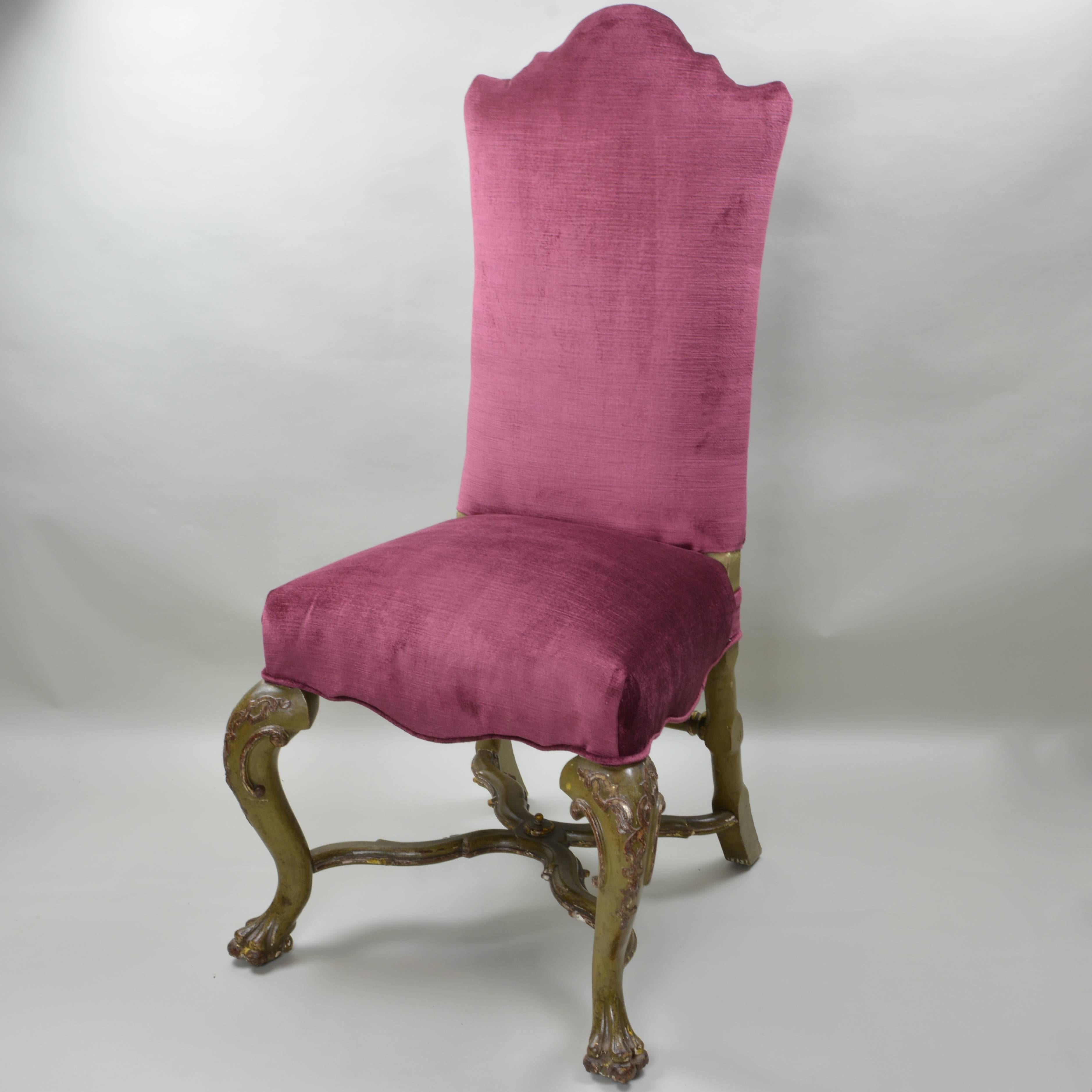 Mid-18th Century 18th Century Venetian High Back Chairs For Sale