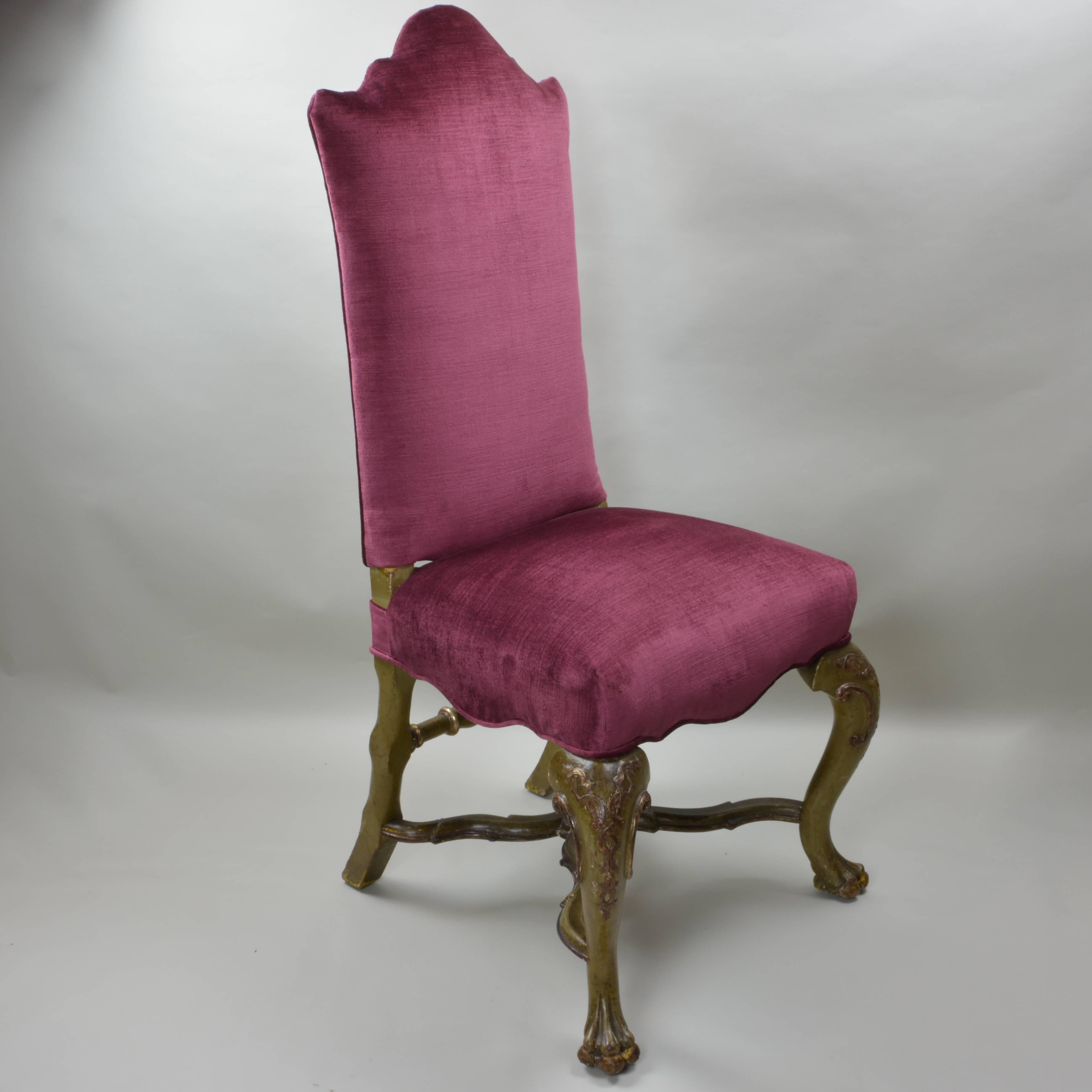 18th Century Venetian High Back Chairs For Sale 2