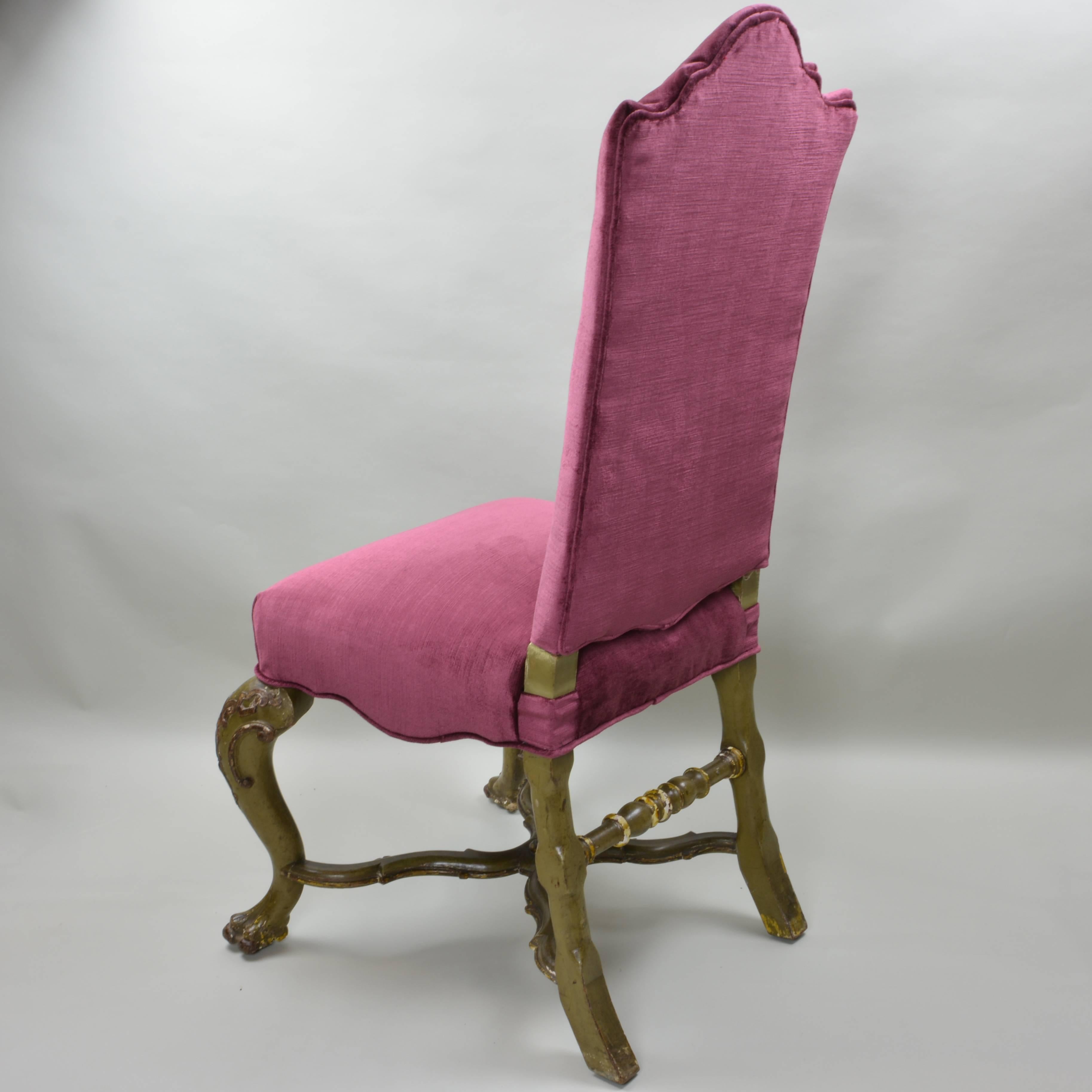 18th Century Venetian High Back Chairs For Sale 3