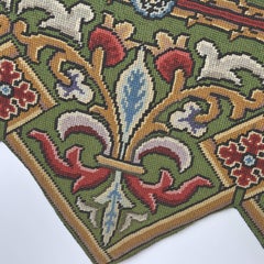 Mid-1880s Fleur-de-Lis Needlepoint Decorative Pillow