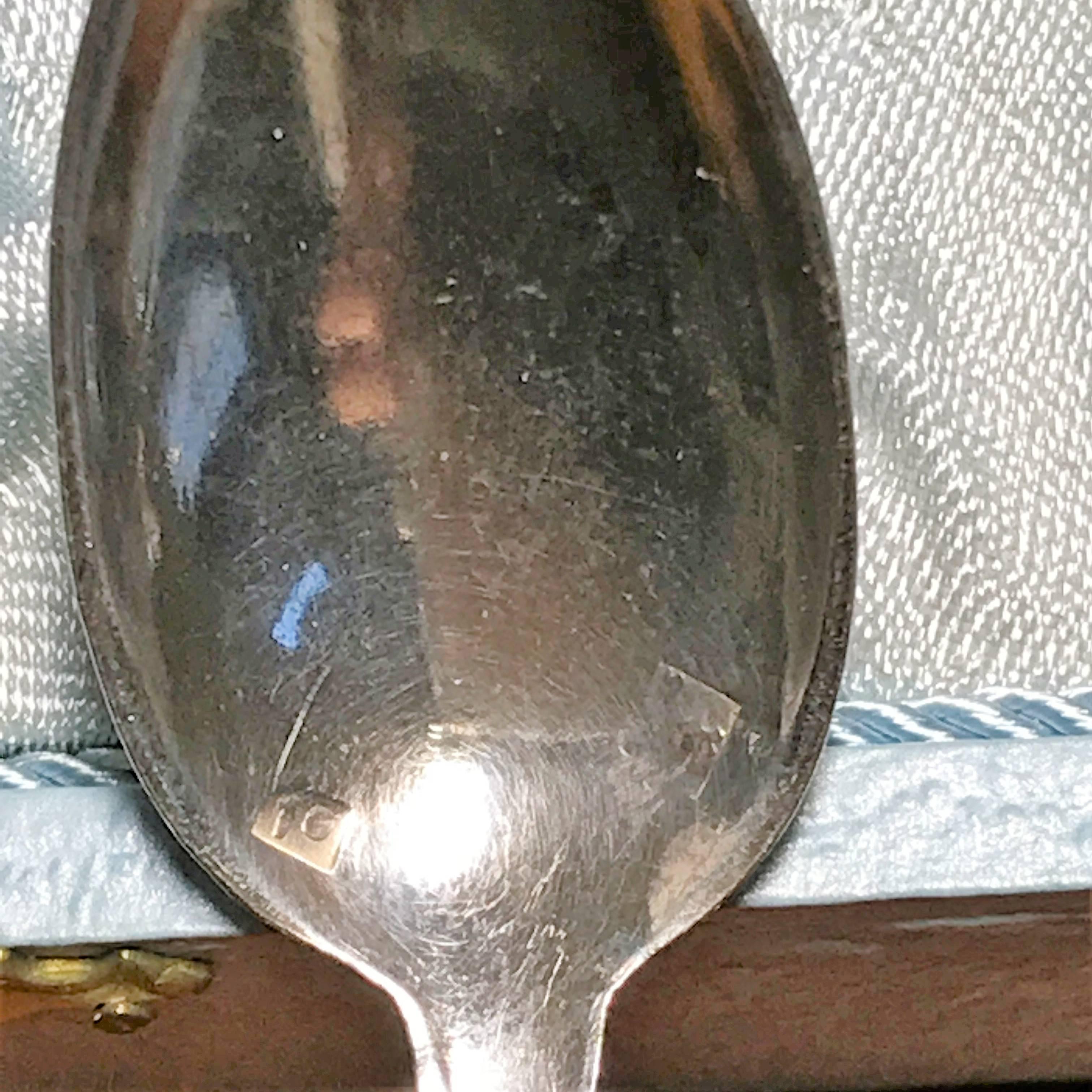 European Vintage Child's Silver Cup and Spoon in Keepsake Box For Sale
