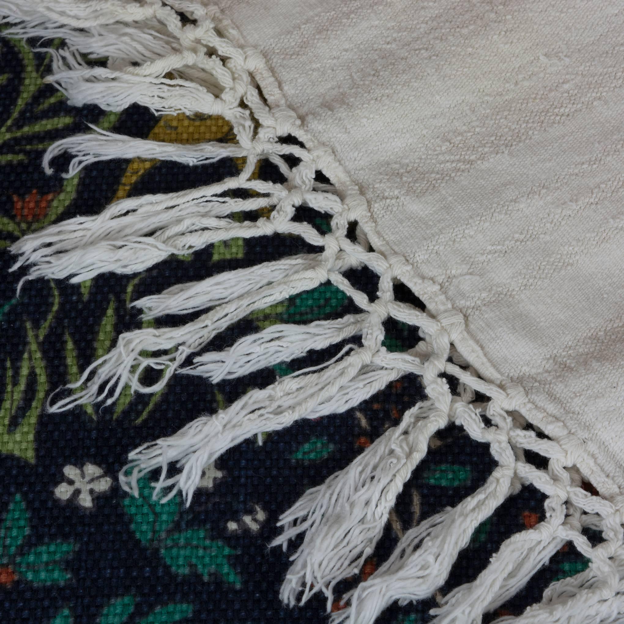 Greek Antique Handwoven Cotton Linen Coverlet