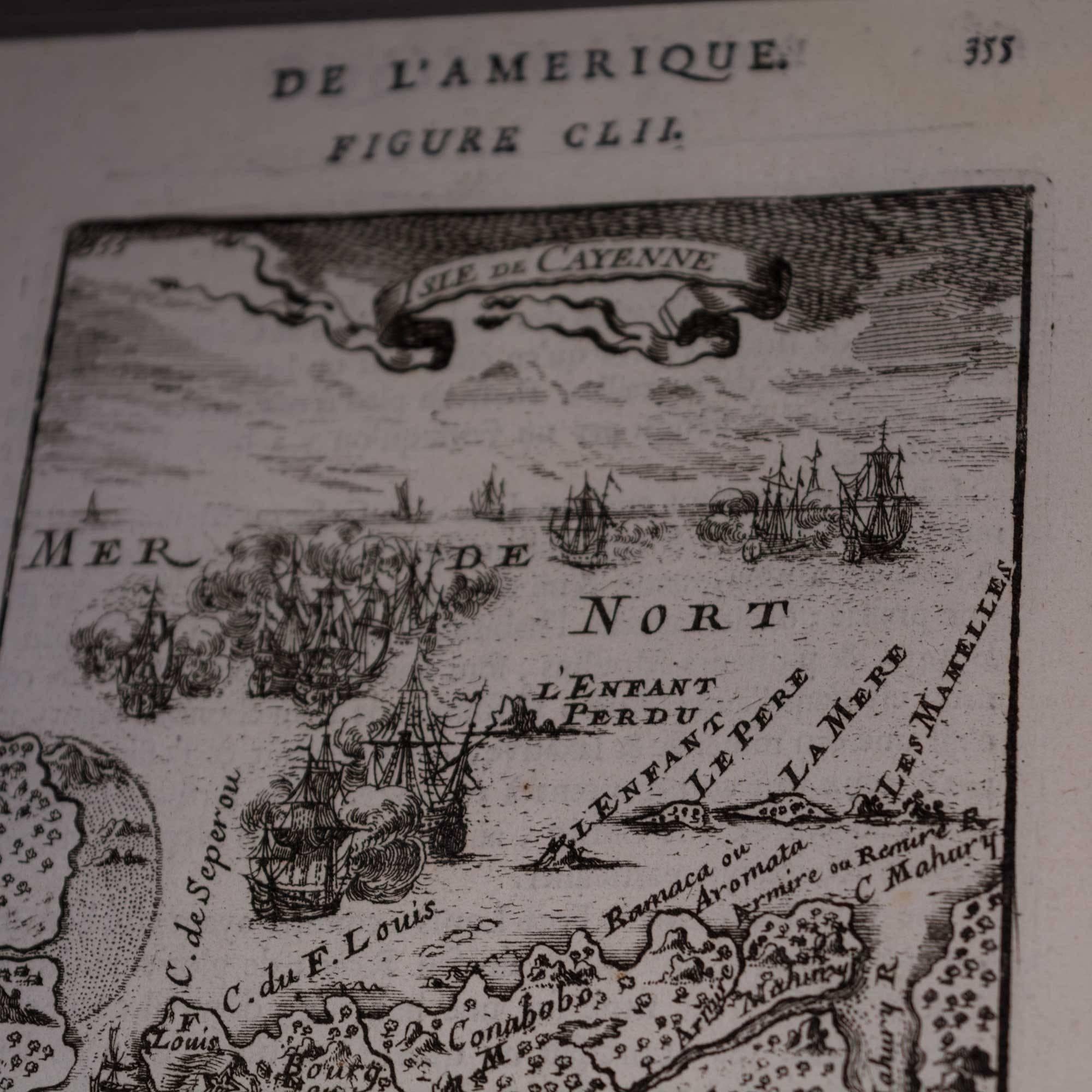 Louis XIV Antique Map of Island of Cayenne off French Guyana
