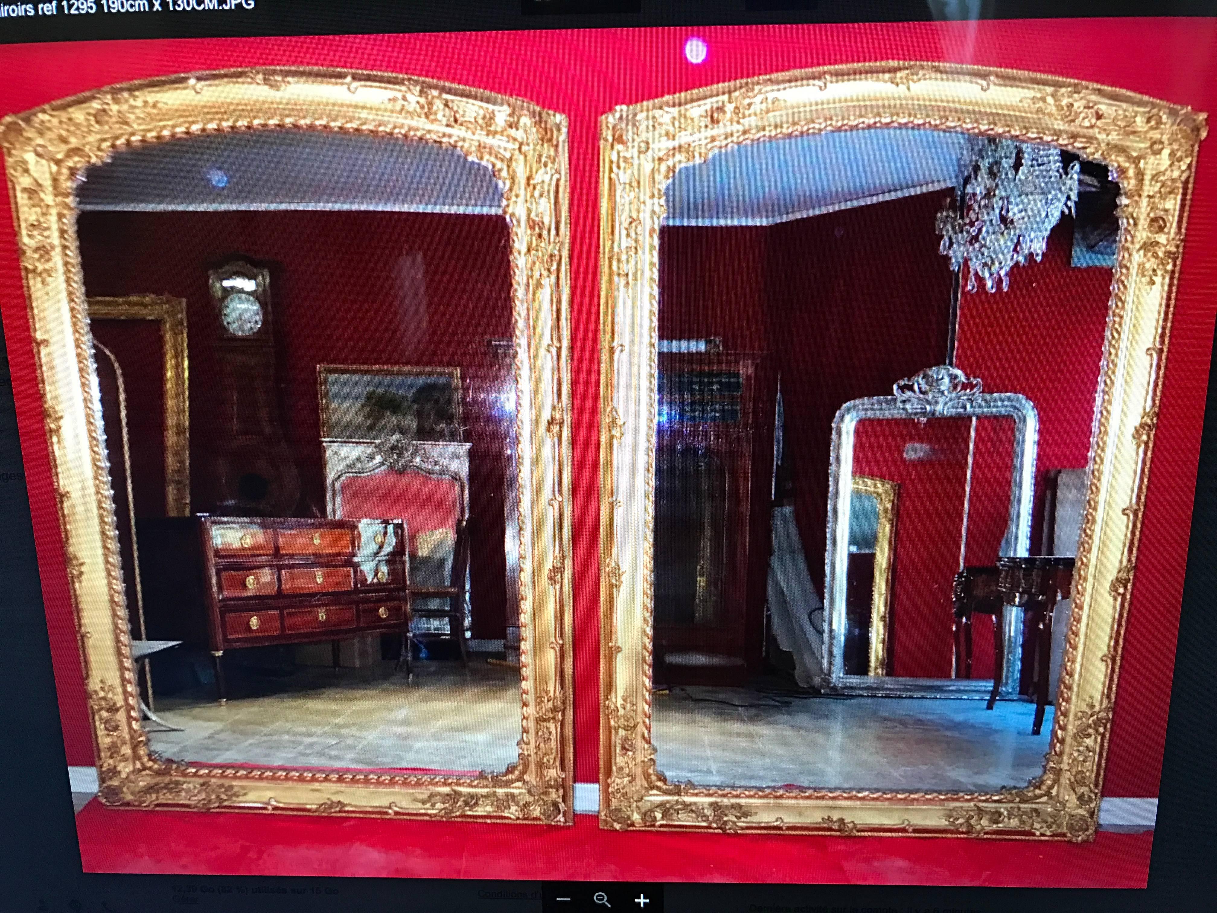19th Century Pair of Charles X Gilded Mirrors 4