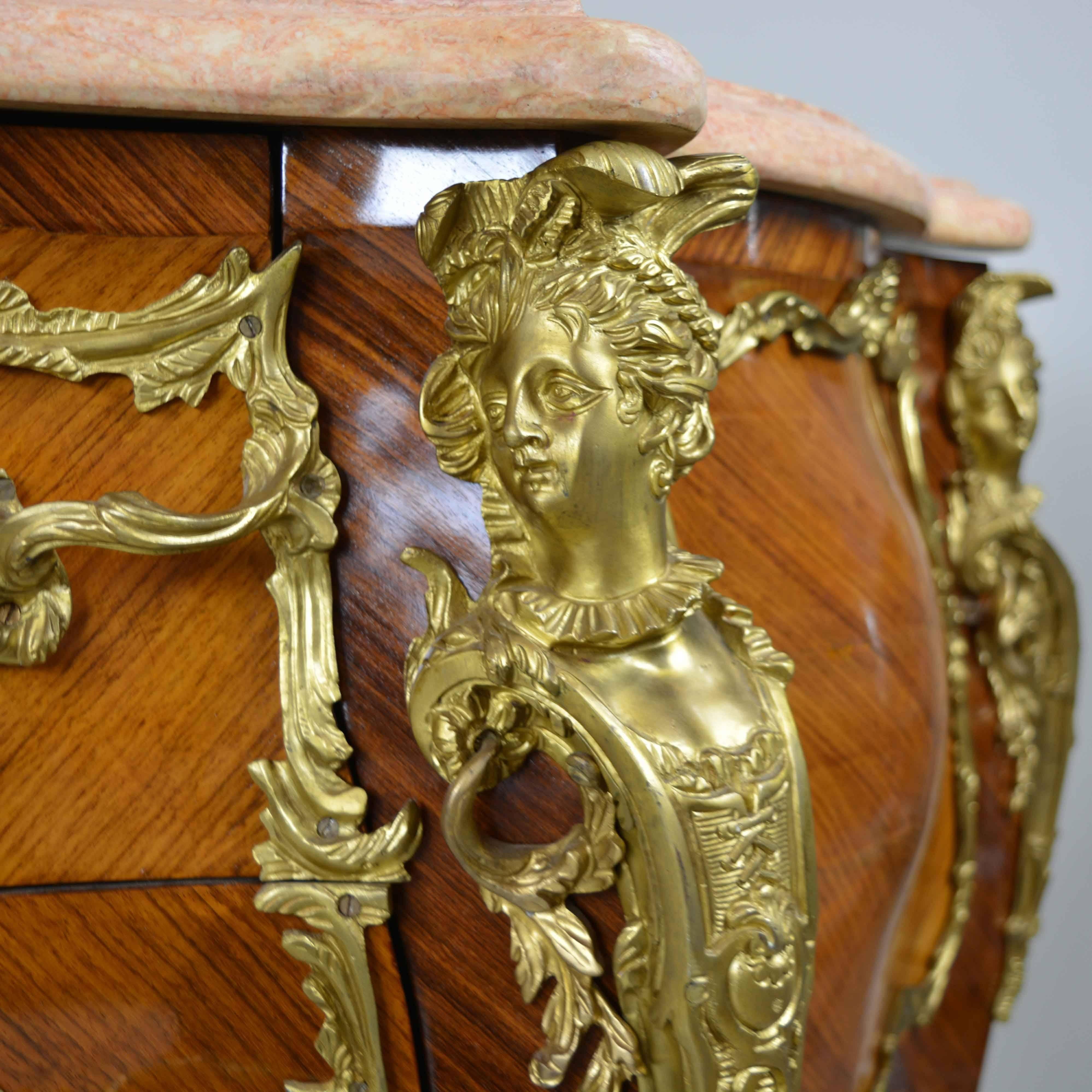 18th Century Louis XV Style Gilt Bronze-Mounted Marquetry Commode