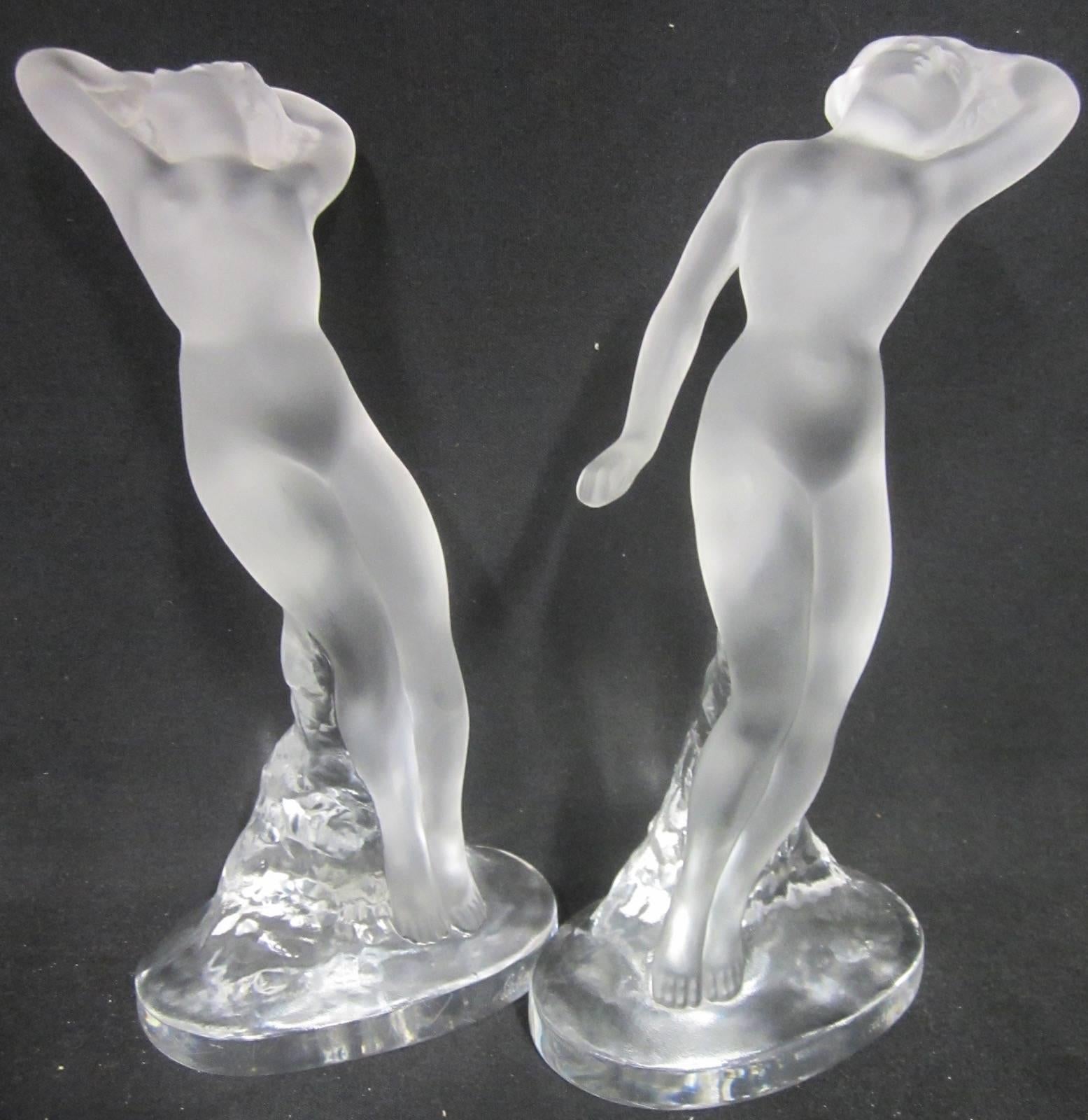 Late 20th Century Pair of Lalique Dancers