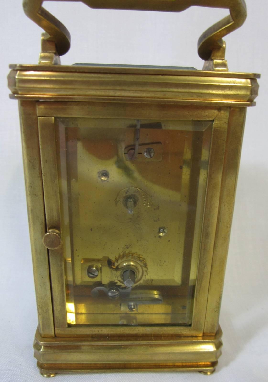 French Carriage Clock with New Zealand Retailer In Good Condition In Paradise Point, Queensland
