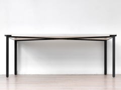 Bow Tie Table in Contemporary Blackened Steel and White Washed Maple