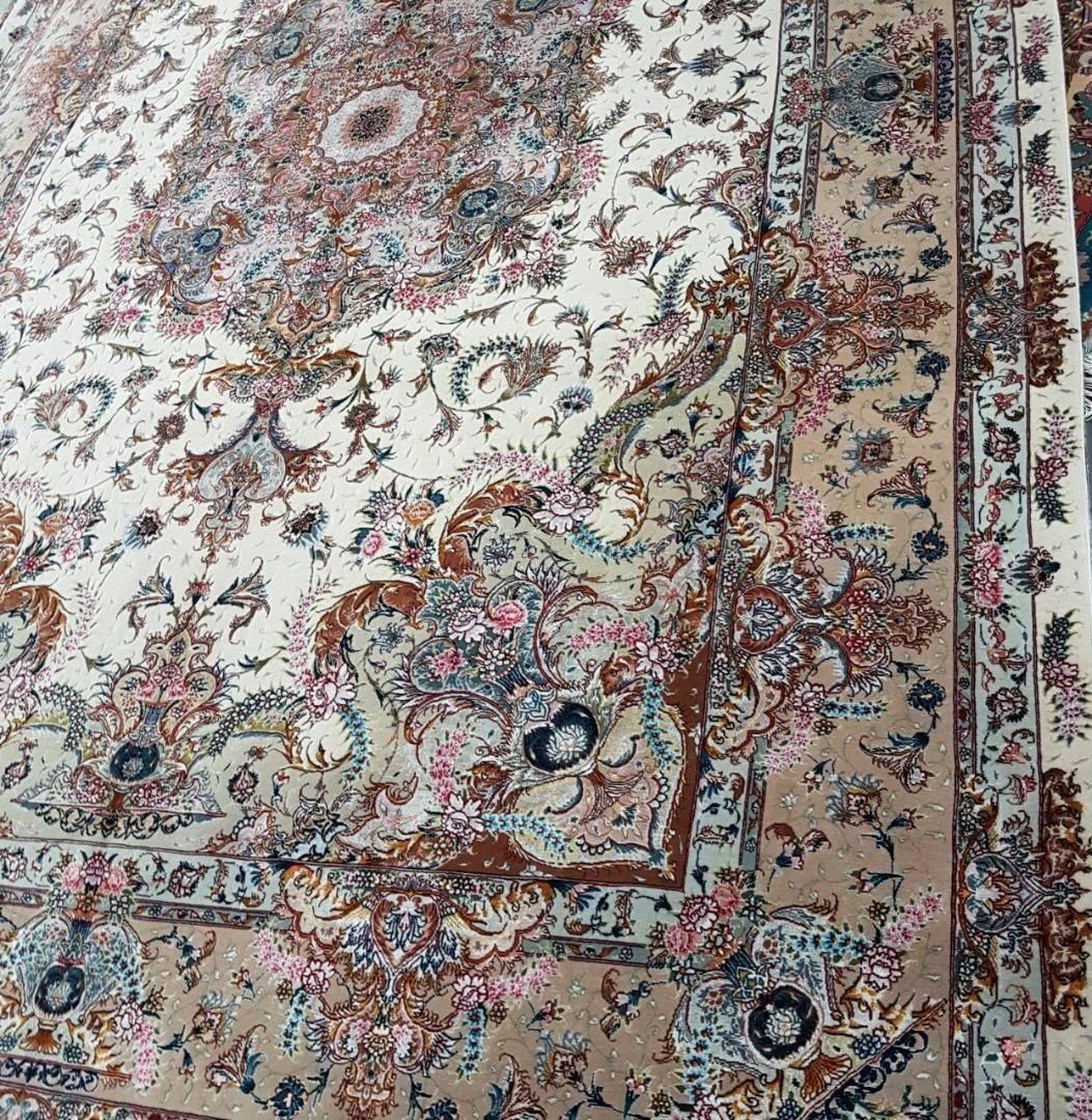 Shadegaan, Hand-Knotted, Rare Design Persian/Tabriz Rug For Sale 1