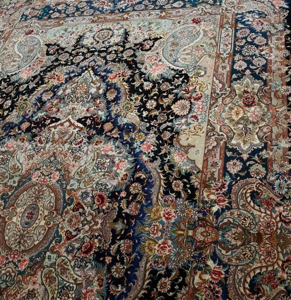 Salari Surmeye-Master Salari Design Hand-Knotted Genuine Persian Tabriz Rug In Good Condition For Sale In Cremorne, AU