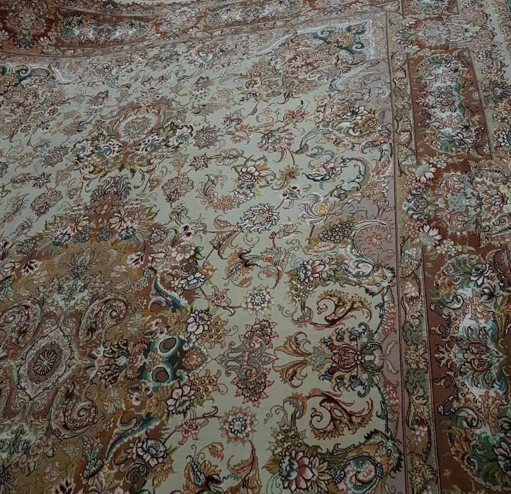 Contemporary Novinfar Pink-Designer Master Novinfar, Genuine Persian Tabriz Silk and Wool Rug For Sale