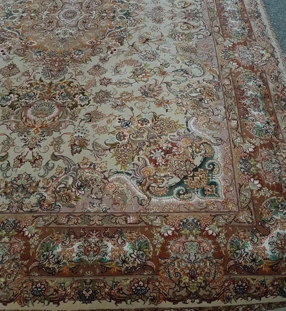 Novinfar Pink-Designer Master Novinfar, Genuine Persian Tabriz Silk and Wool Rug For Sale 1