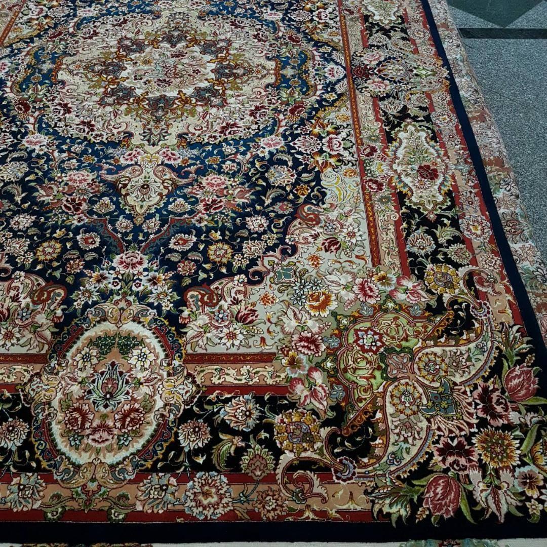 Hand-Knotted Salari Red Flowers, Design by Salari Tabriz Persian Rug For Sale