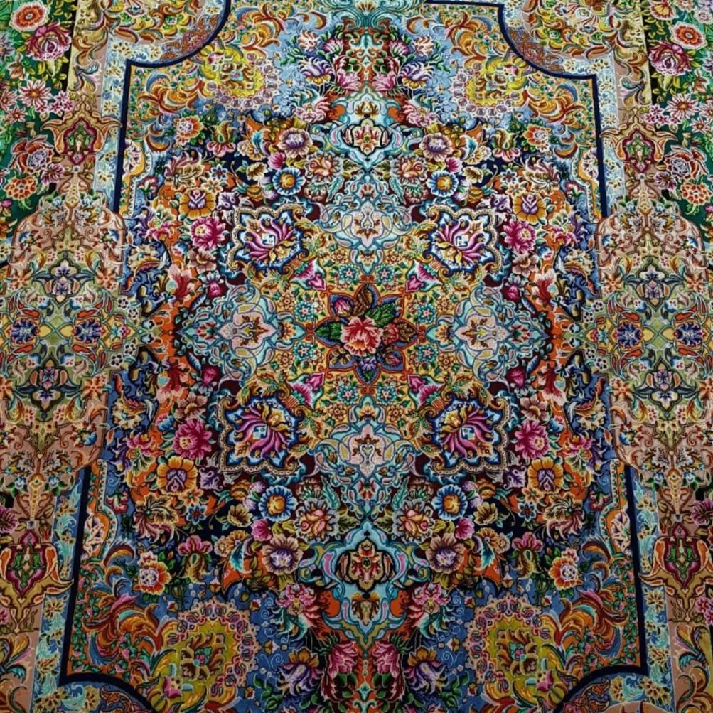 Contemporary Homayun Hand-Knotted Silk Persian Tabriz Rug/Carpet For Sale