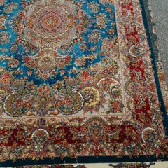 Khatibi Turquoise Designer Hand-Knotted Genuine Persian Tabriz Rug