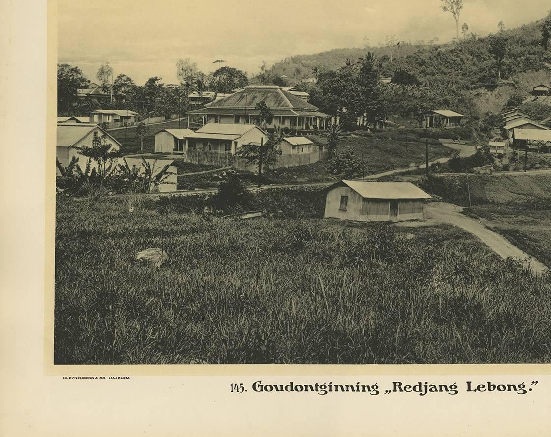 20th Century Photographic Plate Illustrating the Gold Mine ‘Redjang Lebong’ by Kleynenberg For Sale