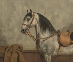 Antique Horse Print of a Lippizaner Horse by O. Eerelman, 1898