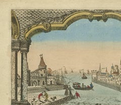 Antique Optical Print of Jeddah, Saudi Arabia, circa 1750