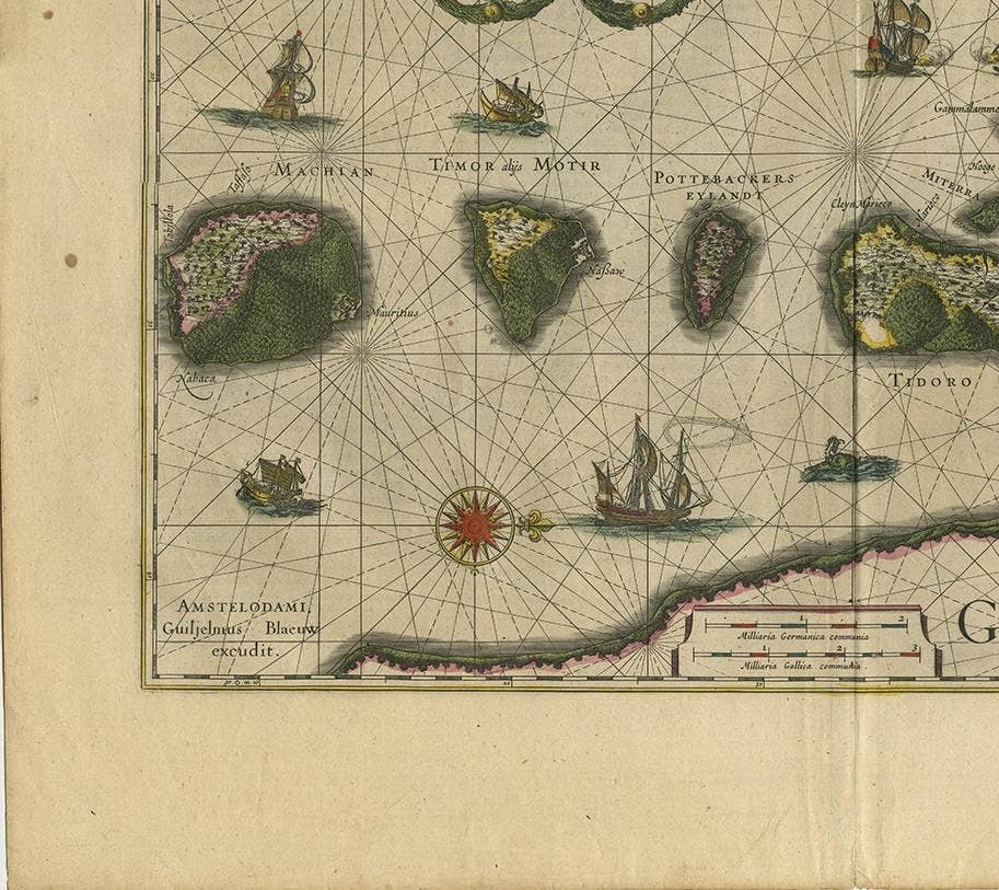 Antique Map of the Spice Islands 'Moluccas', Indonesia by W. Blaeu, circa 1640