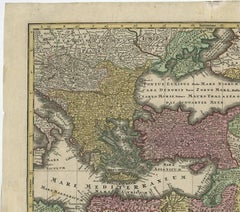 Antique Map of the Turkish Empire by C.T. Lotter, circa 1750