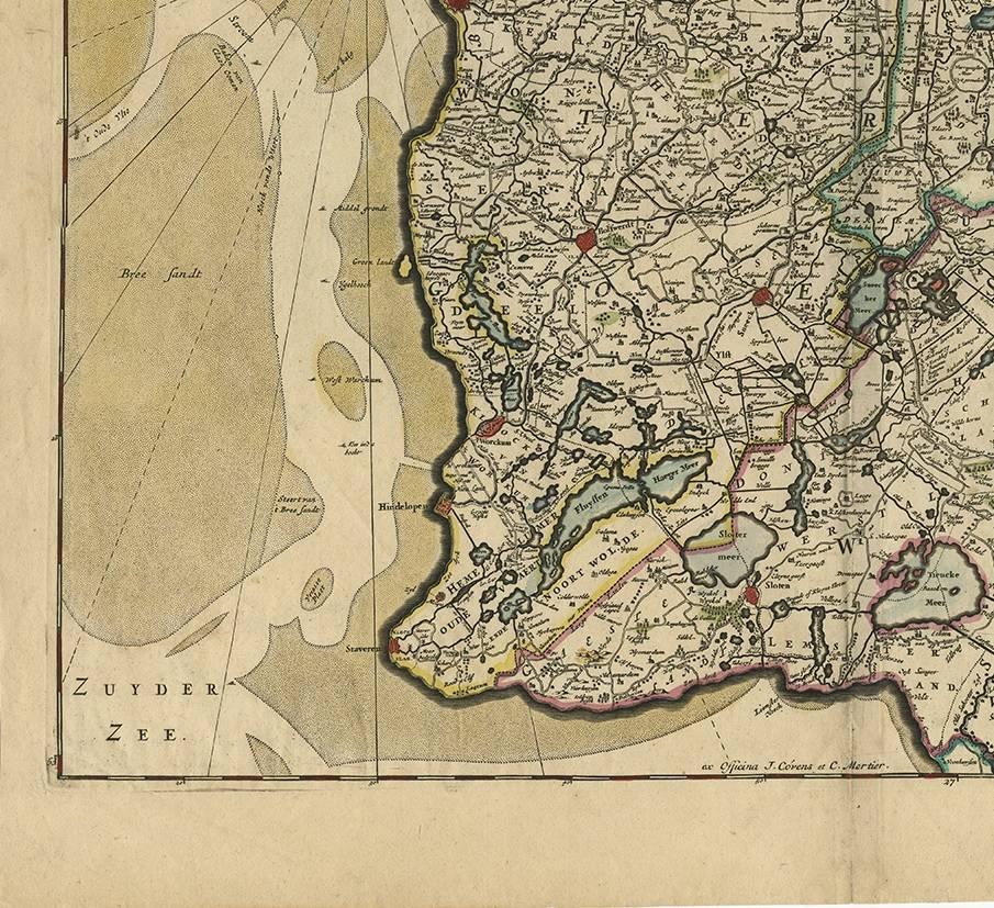 18th Century Antique Map of Friesland ‘the Netherlands’ by F. De Wit, circa 1730