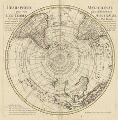 Antique Southern Hemisphere Map by Guillaume De L'Isle, Circa 1783