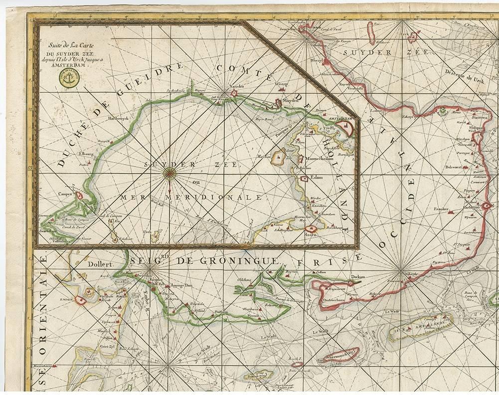 The copper engraving by Herman van Loon, published by Pieter Mortier in 'Le Neptune François' in Amsterdam, is a remarkable piece within the realm of seventeenth-century cartography. 'Le Neptune François' is esteemed as the finest and most