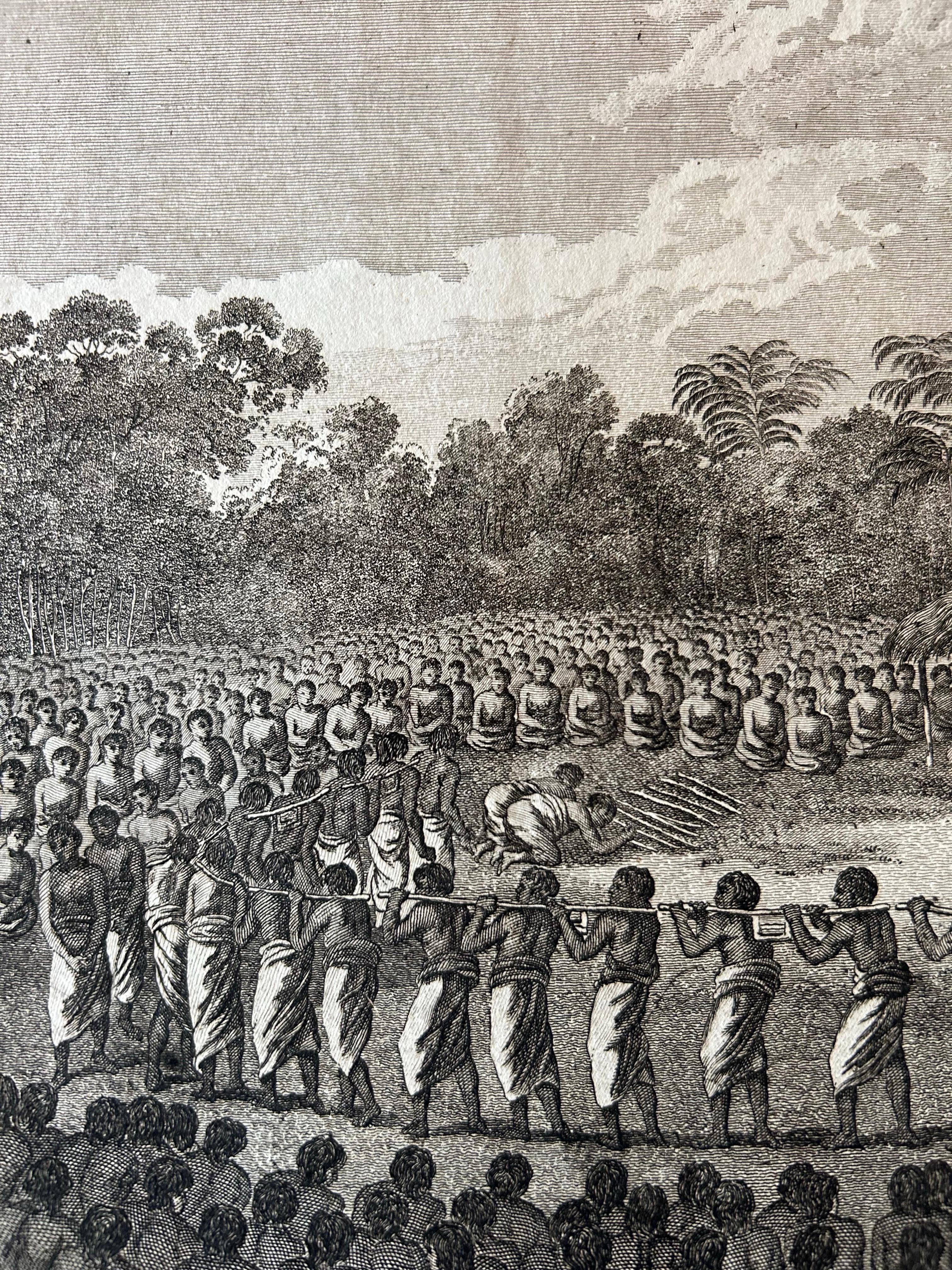eremonie für den Sohn des Königs im Dorf Mua auf Tongatapu, Tonga, 1803 (Frühes 19. Jahrhundert) im Angebot