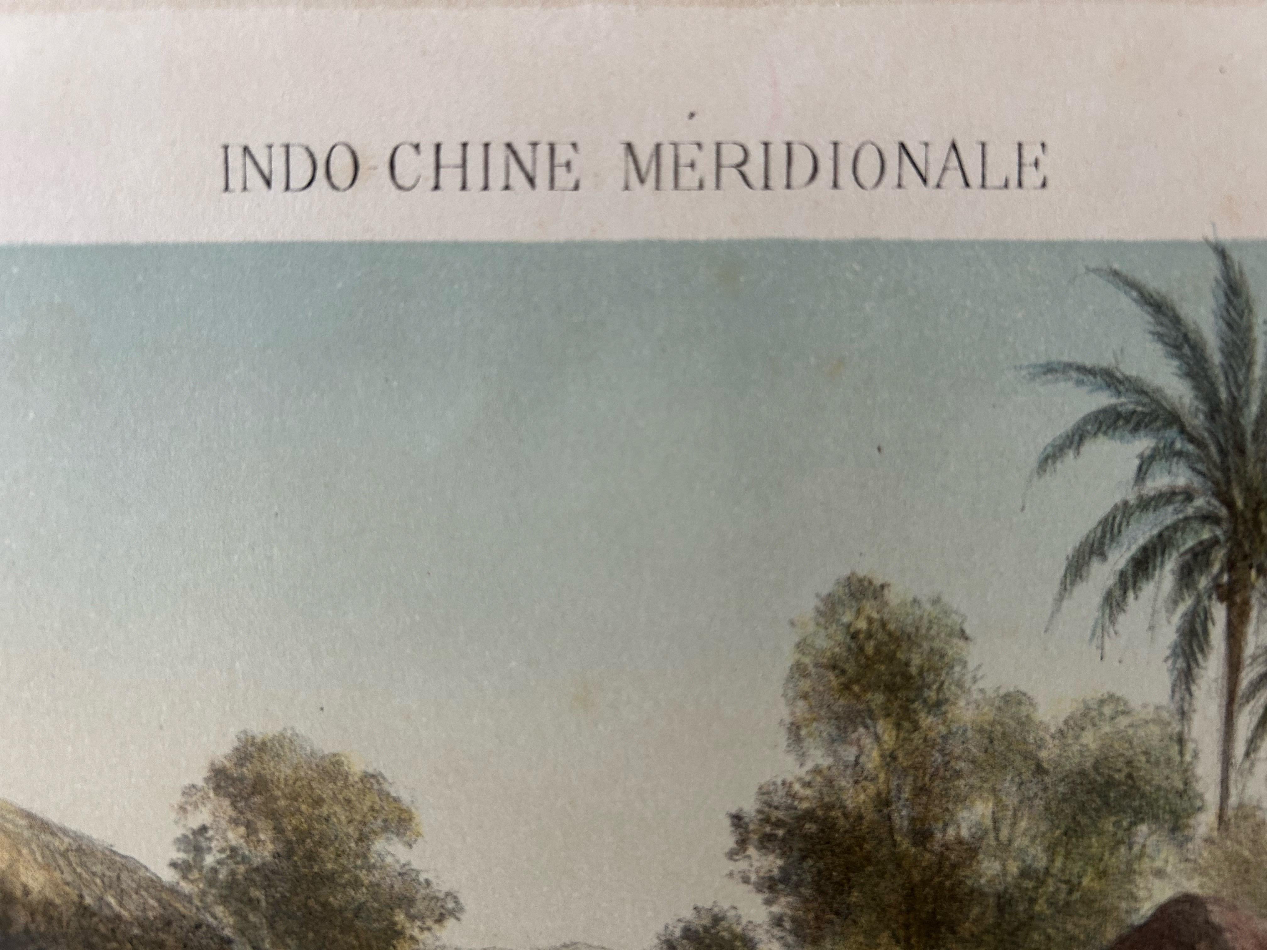Großer antiker Druck von vietnamesischen, kambodschanischen und sibirischen Kostümen (Papier) im Angebot