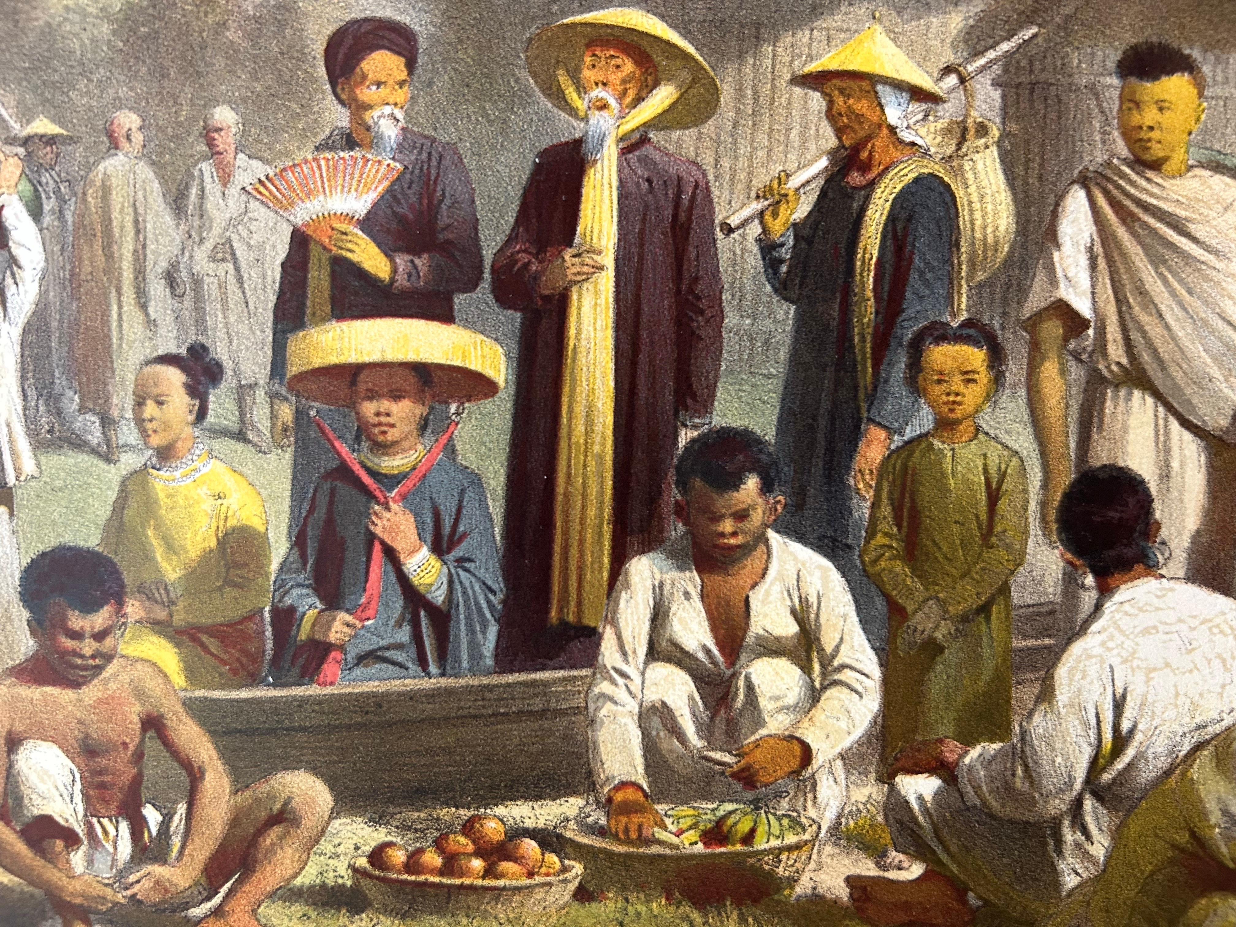 Großer antiker Druck von vietnamesischen, kambodschanischen und sibirischen Kostümen im Angebot 2