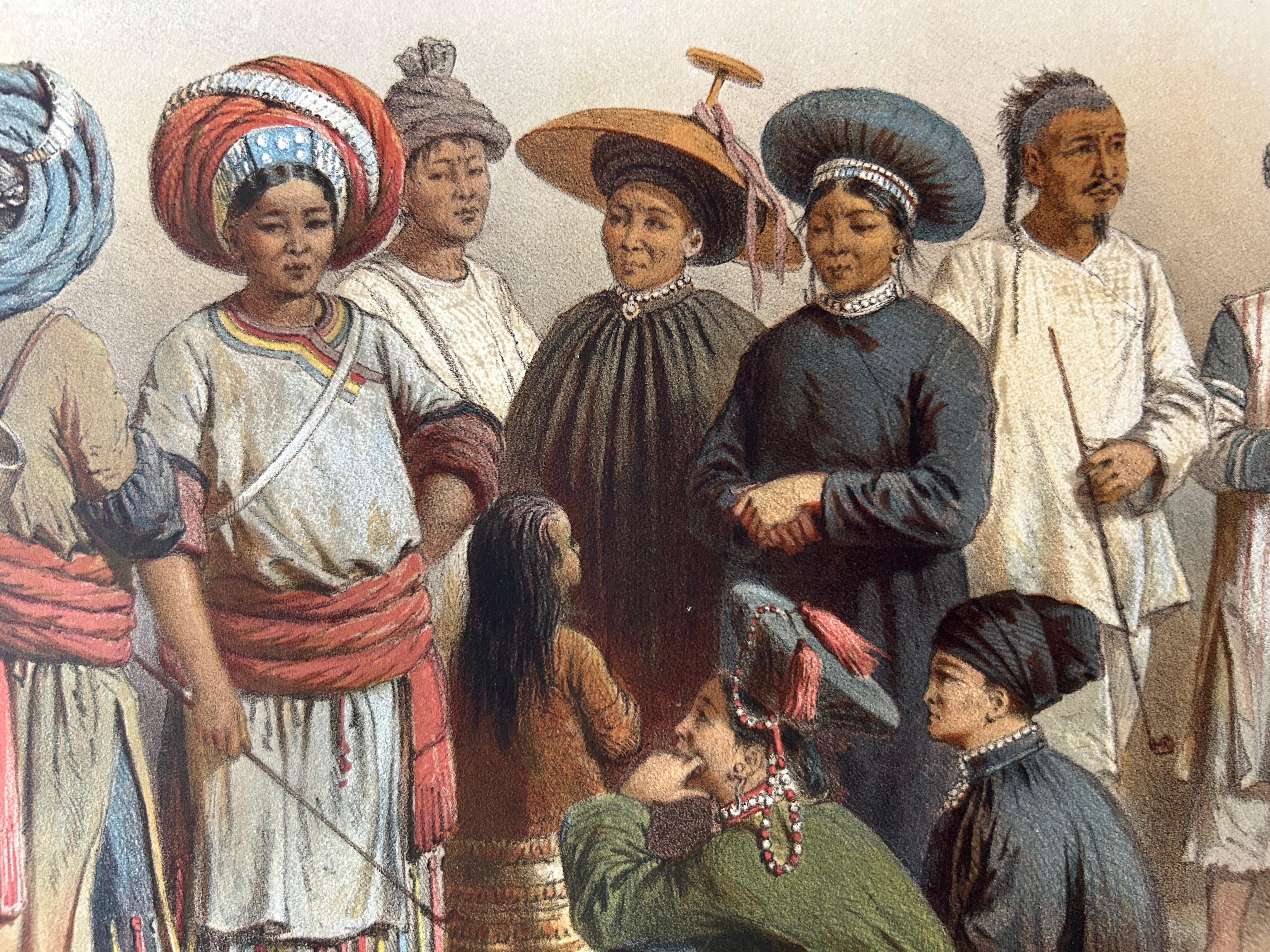 19th Century Population mixte du sud du Yun-Nan – Mixed Ethnic Groups of Yunnan c.1873 For Sale