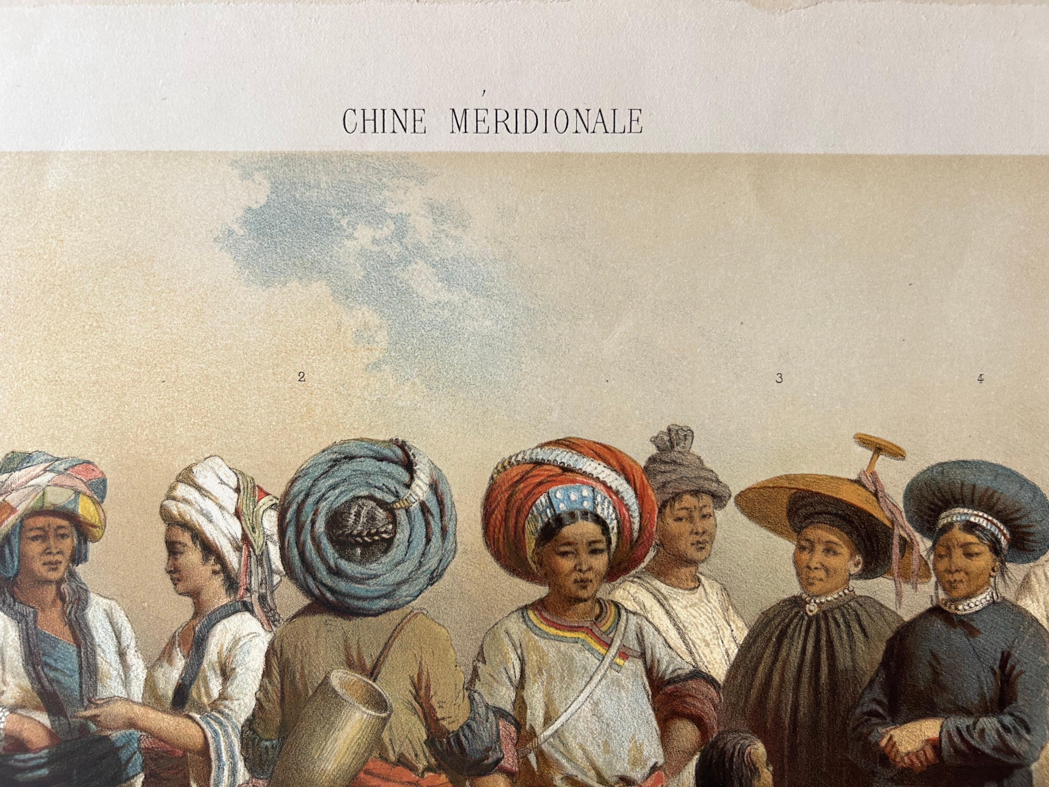 Population mixte du sud du Yun-Nan – Mixed Ethnic Groups of Yunnan c.1873 In Good Condition For Sale In Langweer, NL