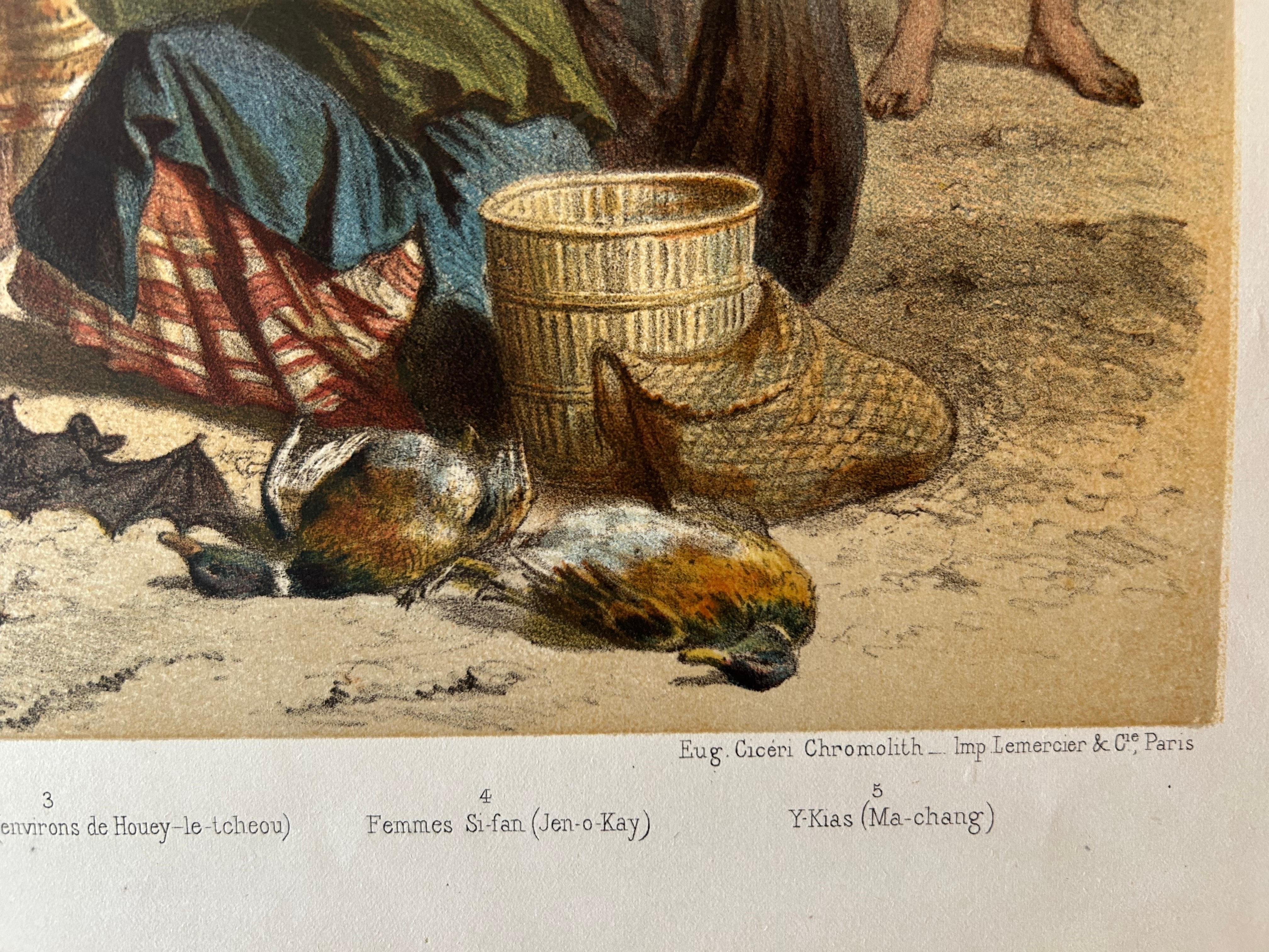 Paper Population mixte du sud du Yun-Nan – Mixed Ethnic Groups of Yunnan c.1873 For Sale