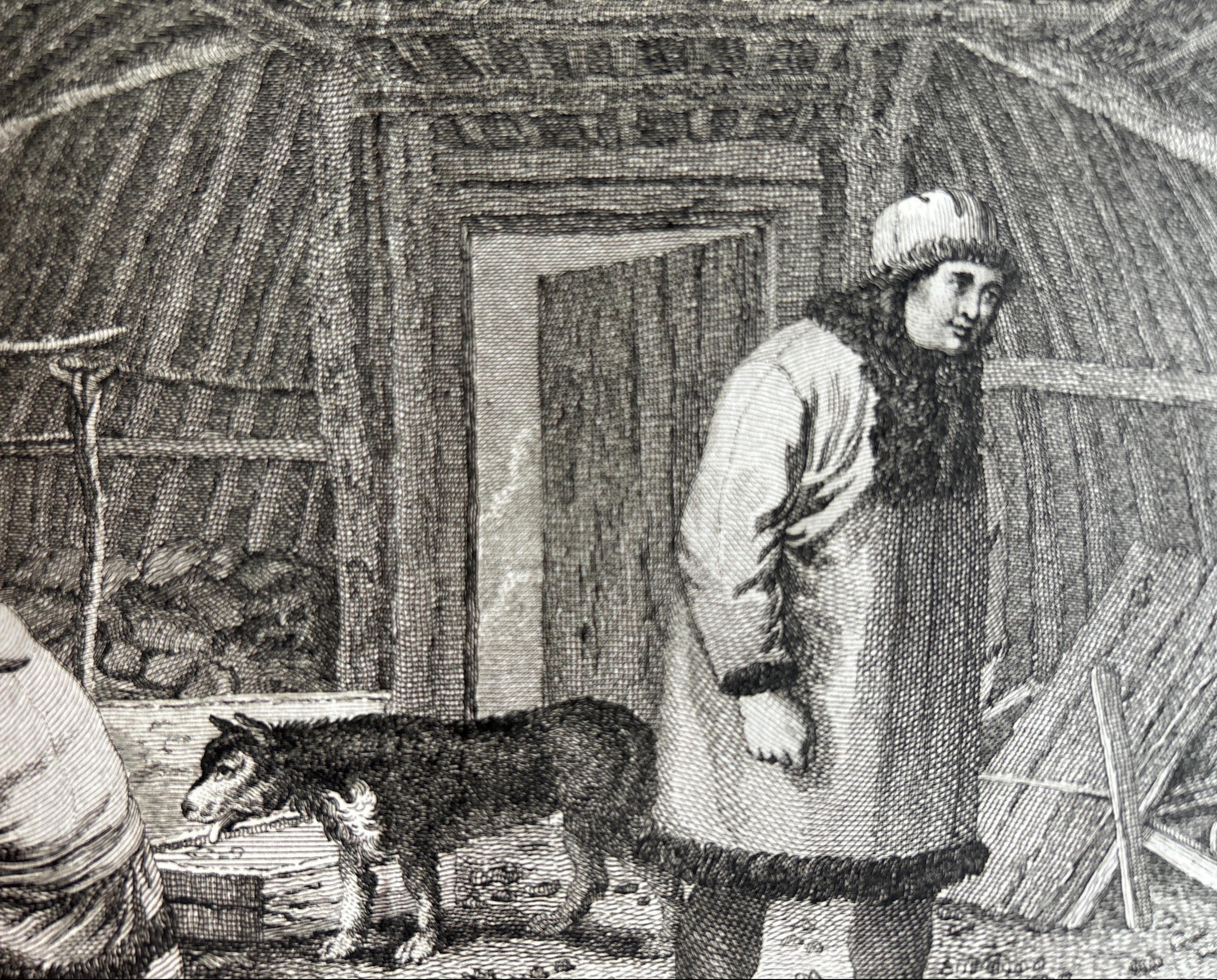 Grabado antiguo de una casa de invierno en Kamchatka, Rusia, por Cook, 1803 en venta 1