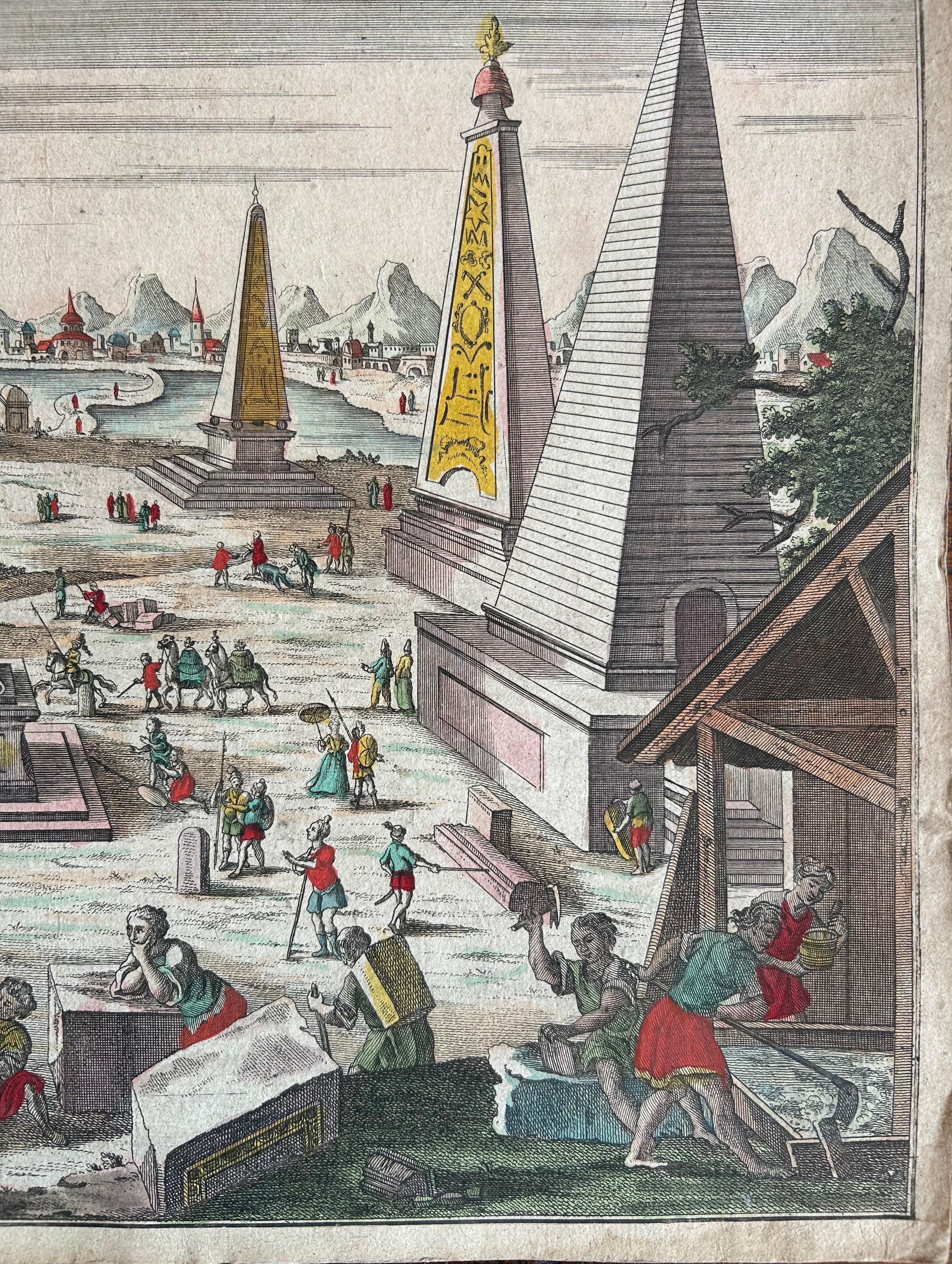 18th Century Les Pyramides de l'Égypte – Optical Print by Probst, Augsburg c.1780 For Sale