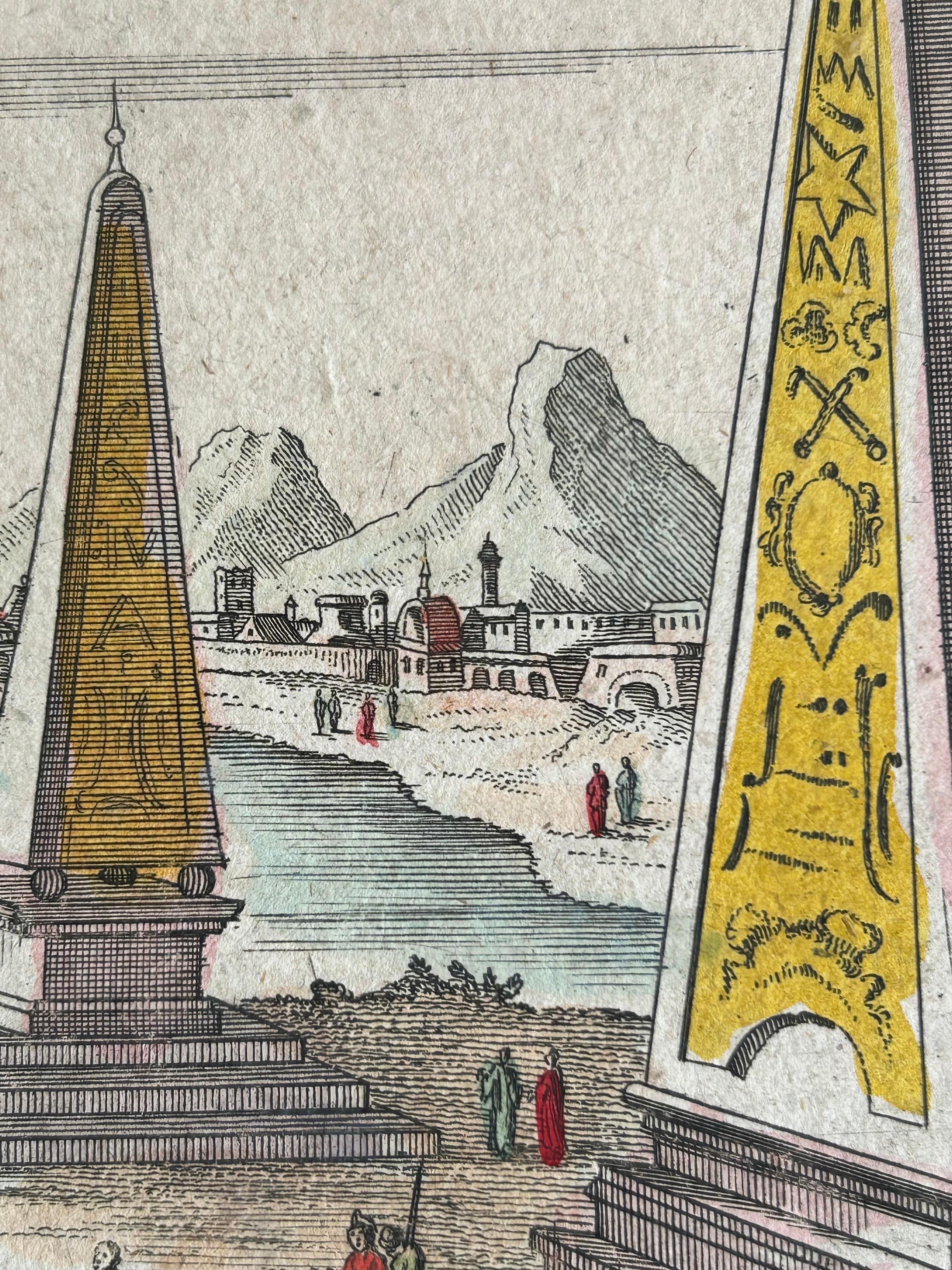 German Les Pyramides de l'Égypte – Optical Print by Probst, Augsburg c.1780 For Sale